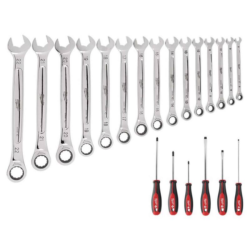 Juego de herramientas mecánicas Milwaukee Ratcheting Wrench and Screwdriver (21 piezas) - 48-22-9516-48-22-2706