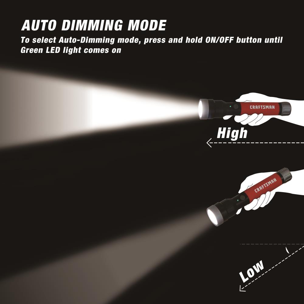 Linterna led de CRAFTSMAN de 700 lúmenes con 3 modos y pilas incluidas.
