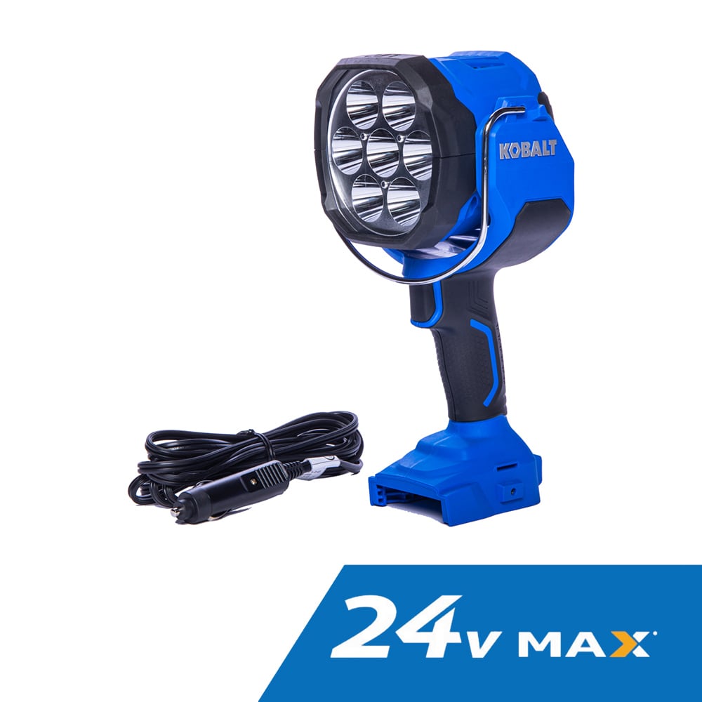 Linterna recargable de herramienta eléctrica Kobalt de 24 voltios de iones de litio (Li-ion) con cable e inalámbrica de 2700 lúmenes LED (sólo herramienta) KSL 124B-03