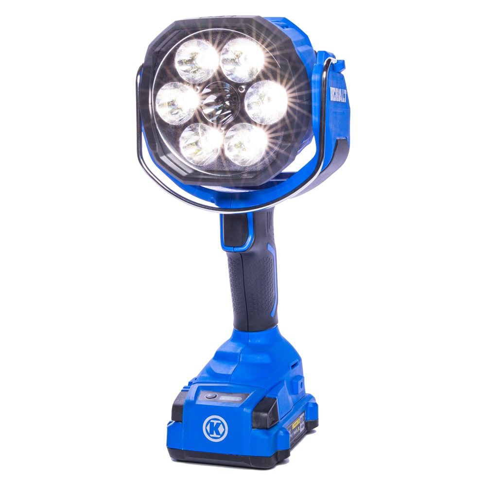 Linterna recargable de herramienta eléctrica Kobalt de 24 voltios de iones de litio (Li-ion) con cable e inalámbrica de 2700 lúmenes LED (sólo herramienta) KSL 124B-03
