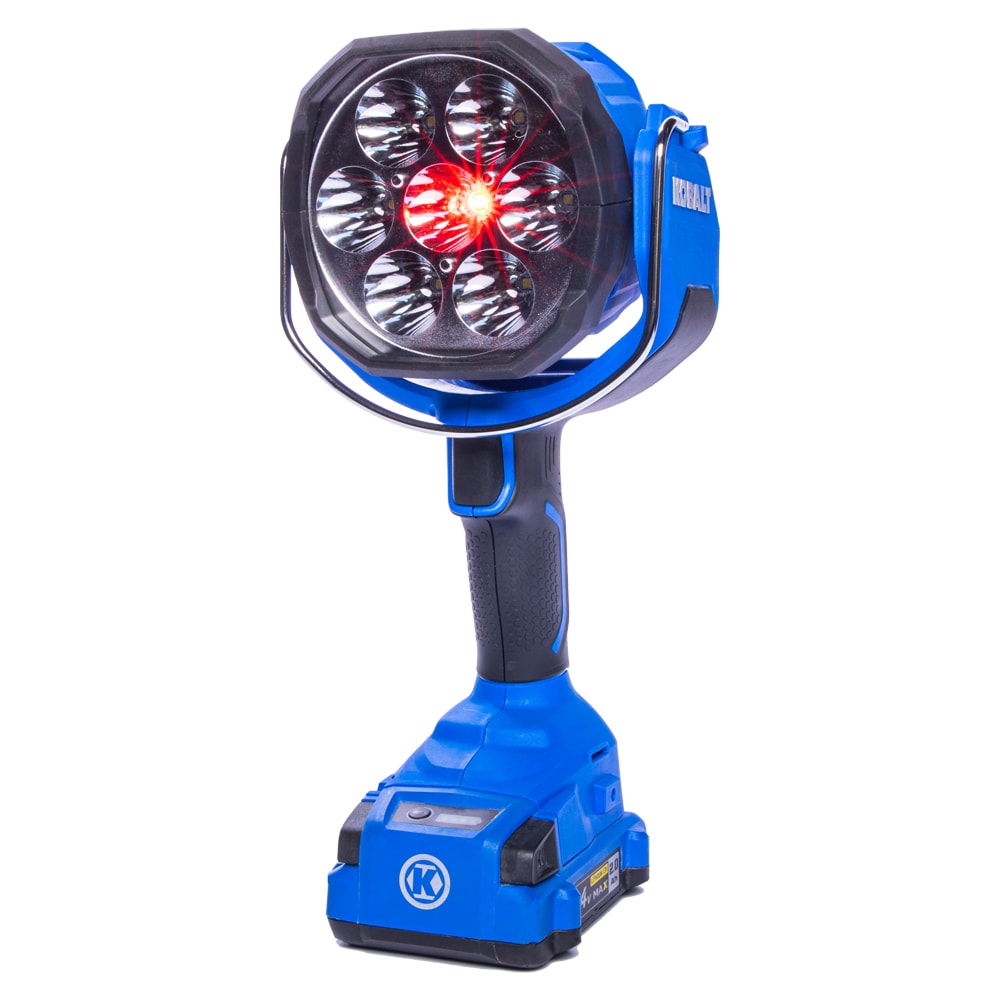 Linterna recargable de herramienta eléctrica Kobalt de 24 voltios de iones de litio (Li-ion) con cable e inalámbrica de 2700 lúmenes LED (sólo herramienta) KSL 124B-03