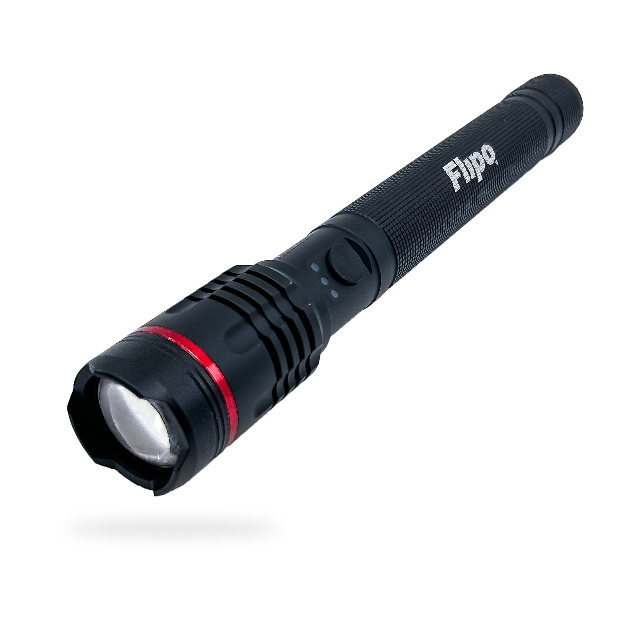 Lámpara de mano táctica Flipo Stinger de 4000 lúmenes con 3 modos y baterías recargables incluidas.