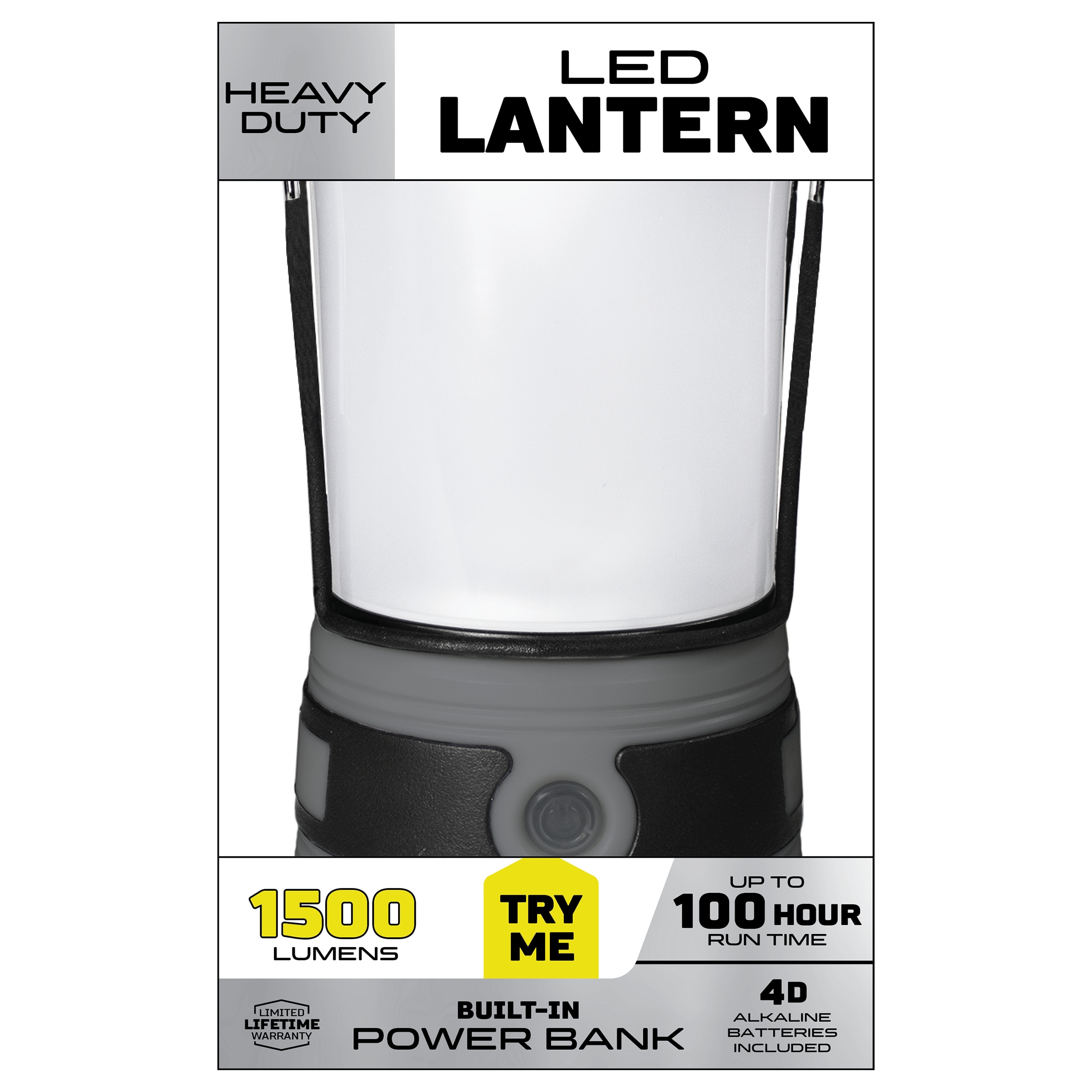 Lámpara de camping LED de 1500 lúmenes de Policía Seguridad (Recargable) con pilas incluidas 97929-W