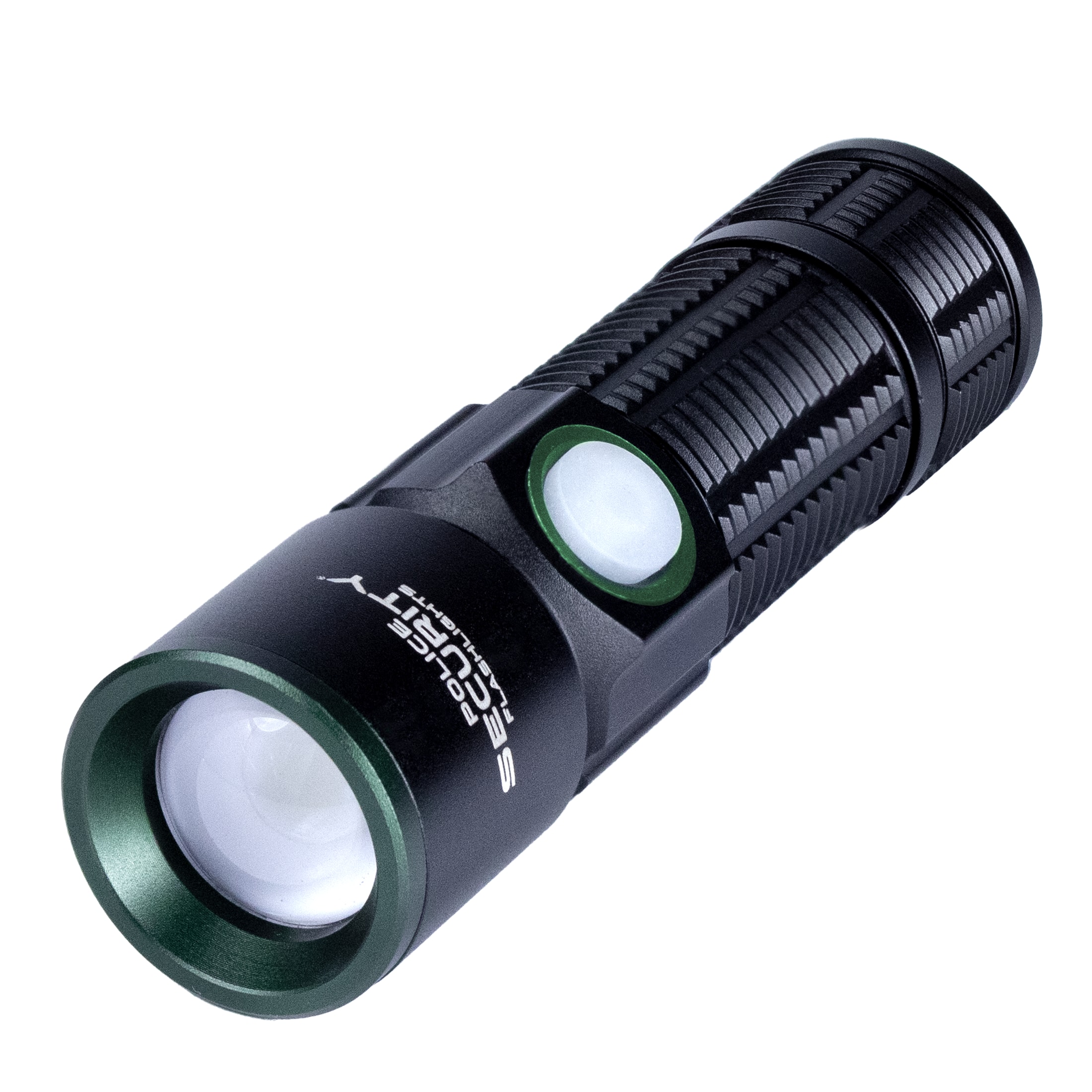 Linterna LED miniatura recargable por USB de 500 lúmenes con 3 modos y baterías incluidas de Police Security
