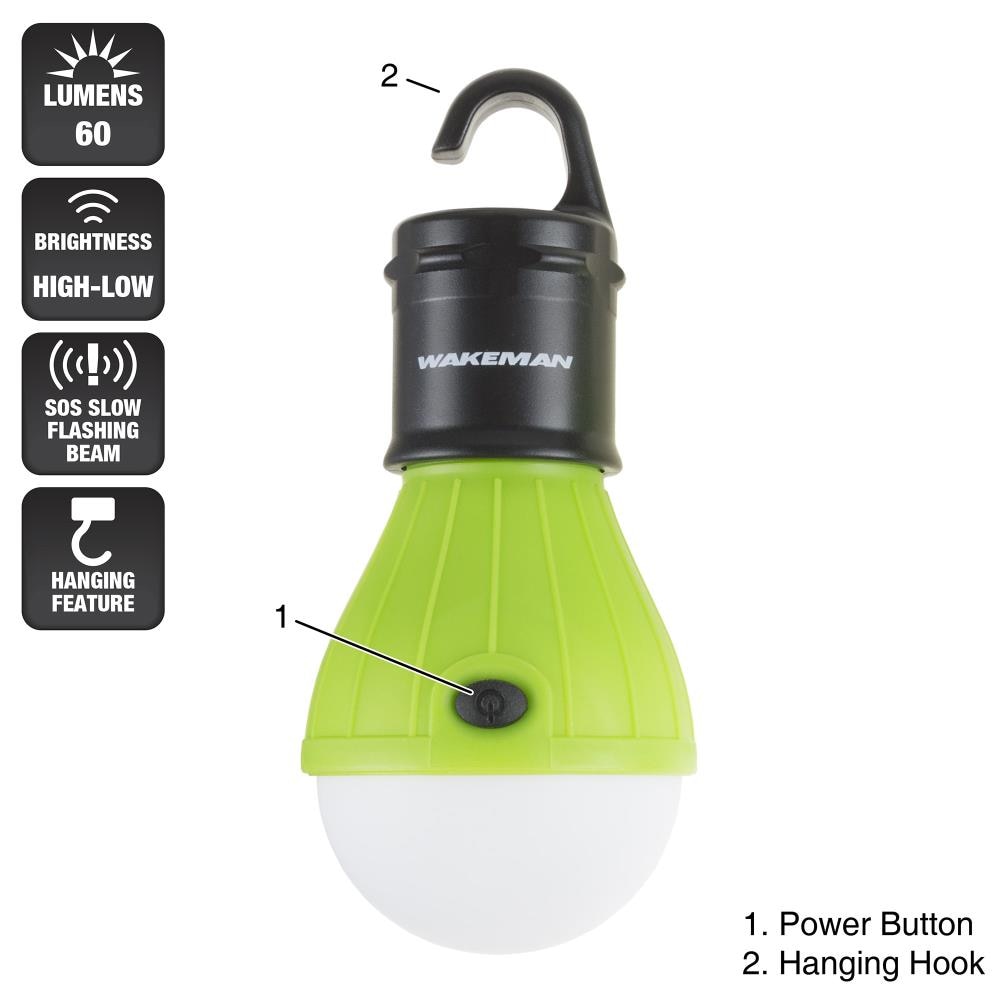 Lámpara de camping LED de 120 lúmenes, paquete de 2, para deportes y ocio