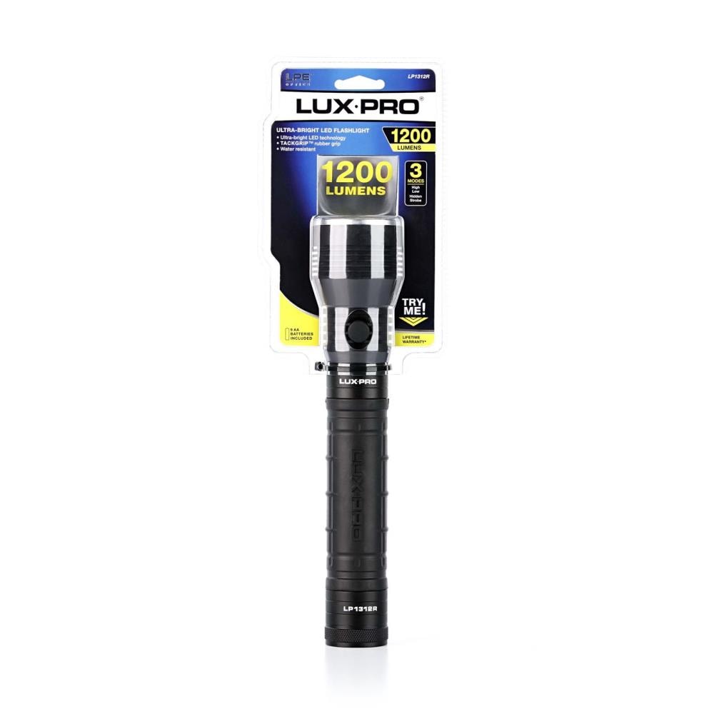 Linterna foco Lux-Pro de 1200 lúmenes con 3 modos y pilas incluidas LP1312