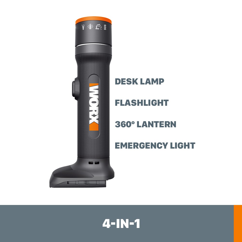 Linterna recargable inalámbrica de 130 lúmenes con batería de litio de 20 voltios WORX Power Share (Herramienta solamente) WX027L.9