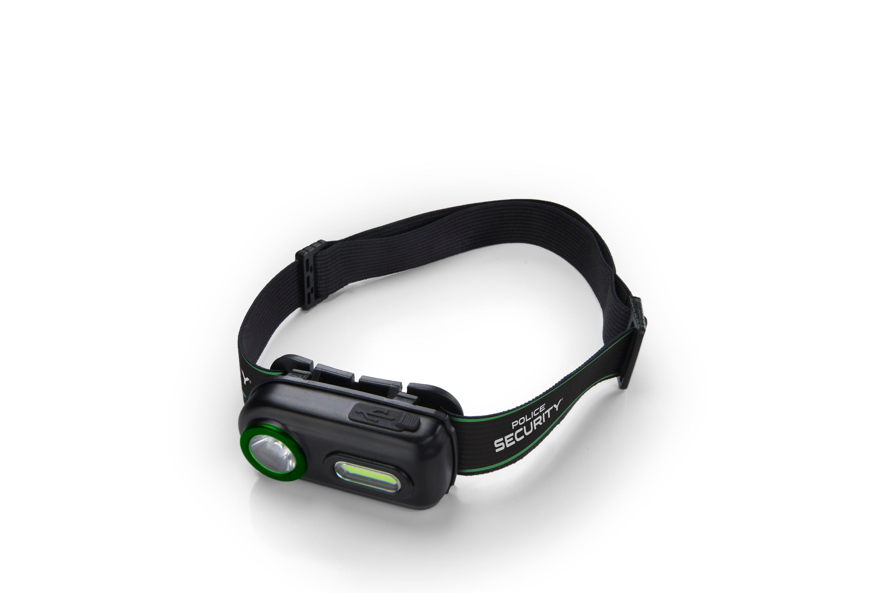 Lámpara frontal de LED Police Security Colt-R de 400 lúmenes con batería recargable incluida 98732