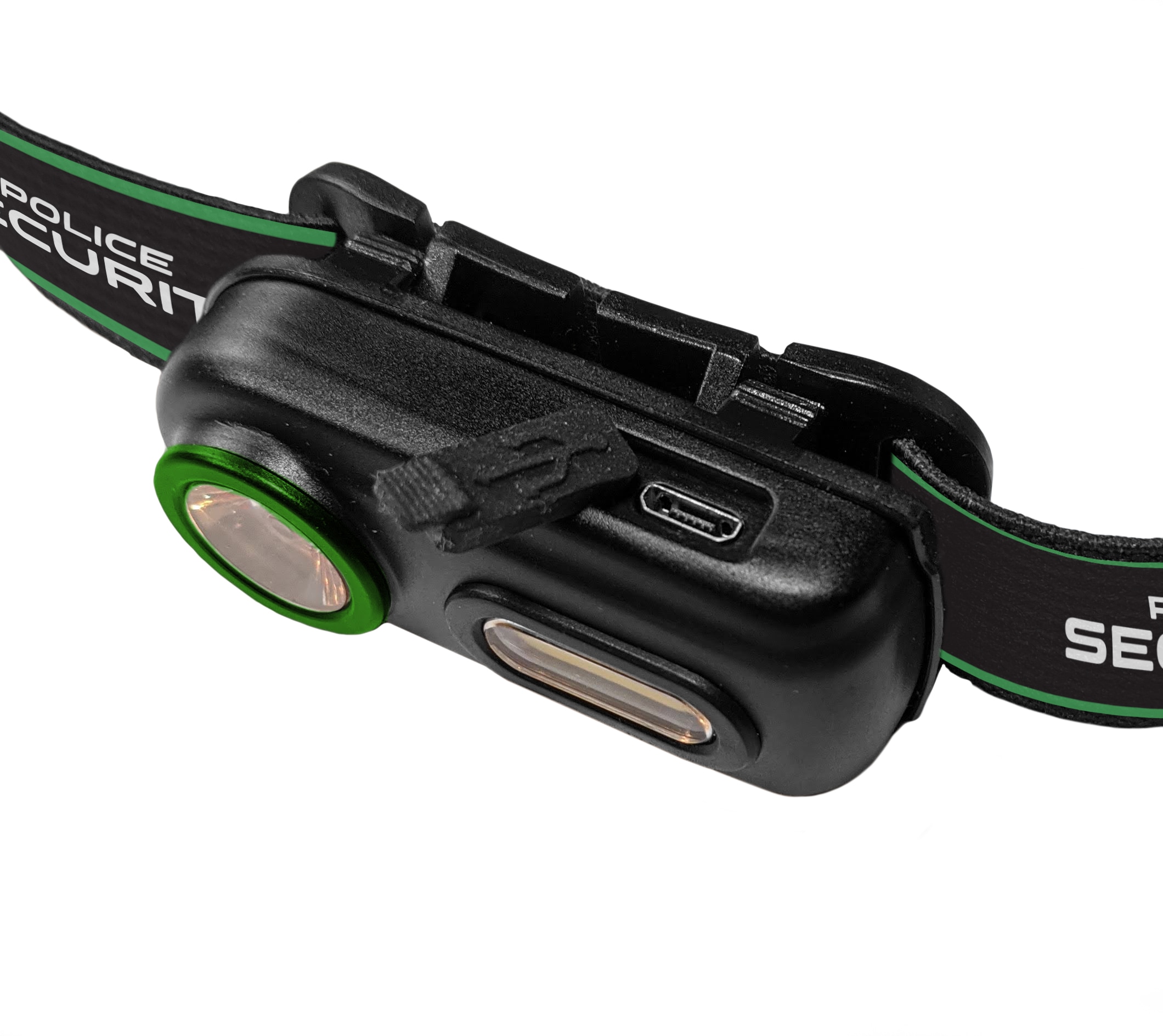 Lámpara frontal de LED Police Security Colt-R de 400 lúmenes con batería recargable incluida 98732