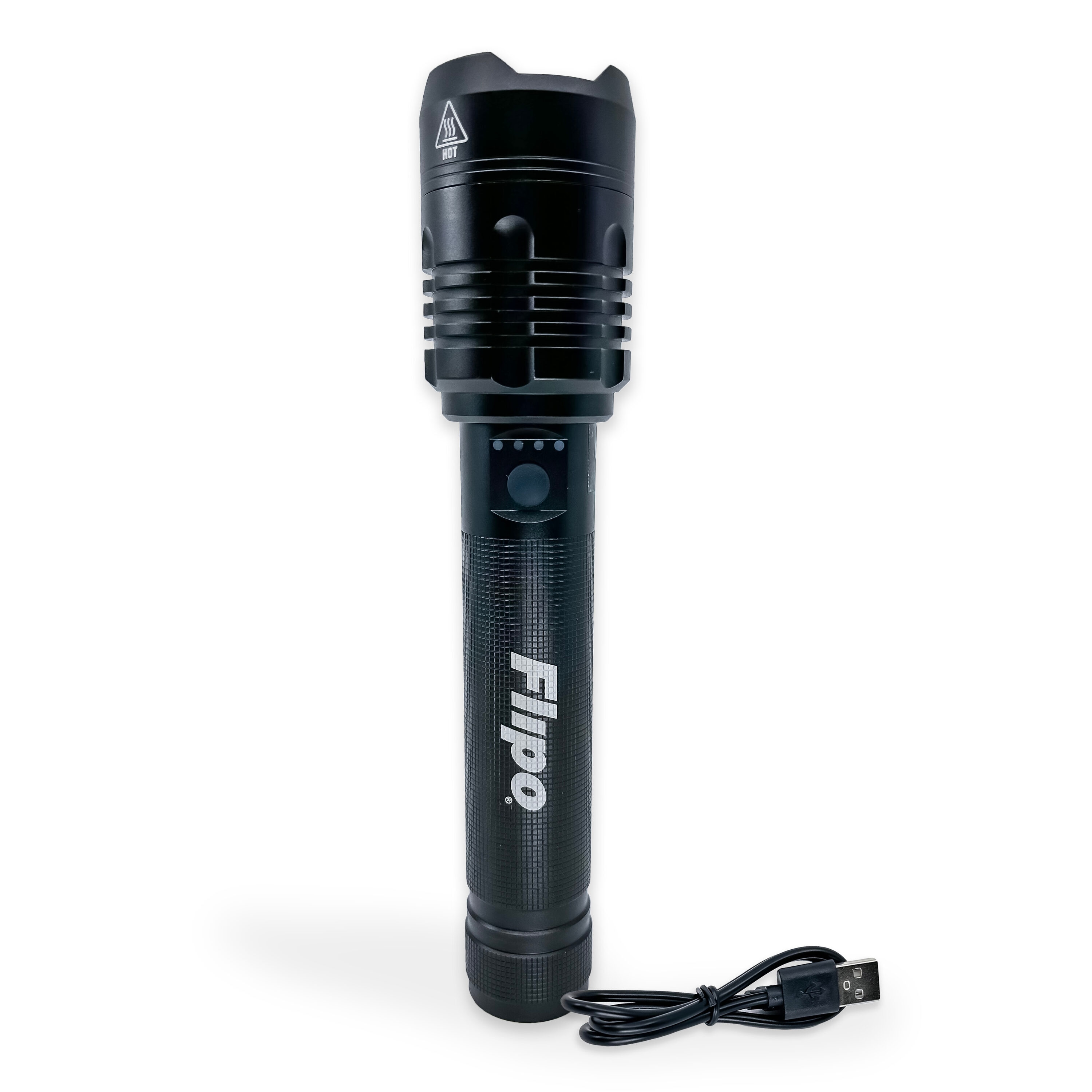 Lámpara de mano Flipo Stinger táctica de 6000 lúmenes con 3 modos de luz LED y baterías recargables incluidas FL-STING-6000