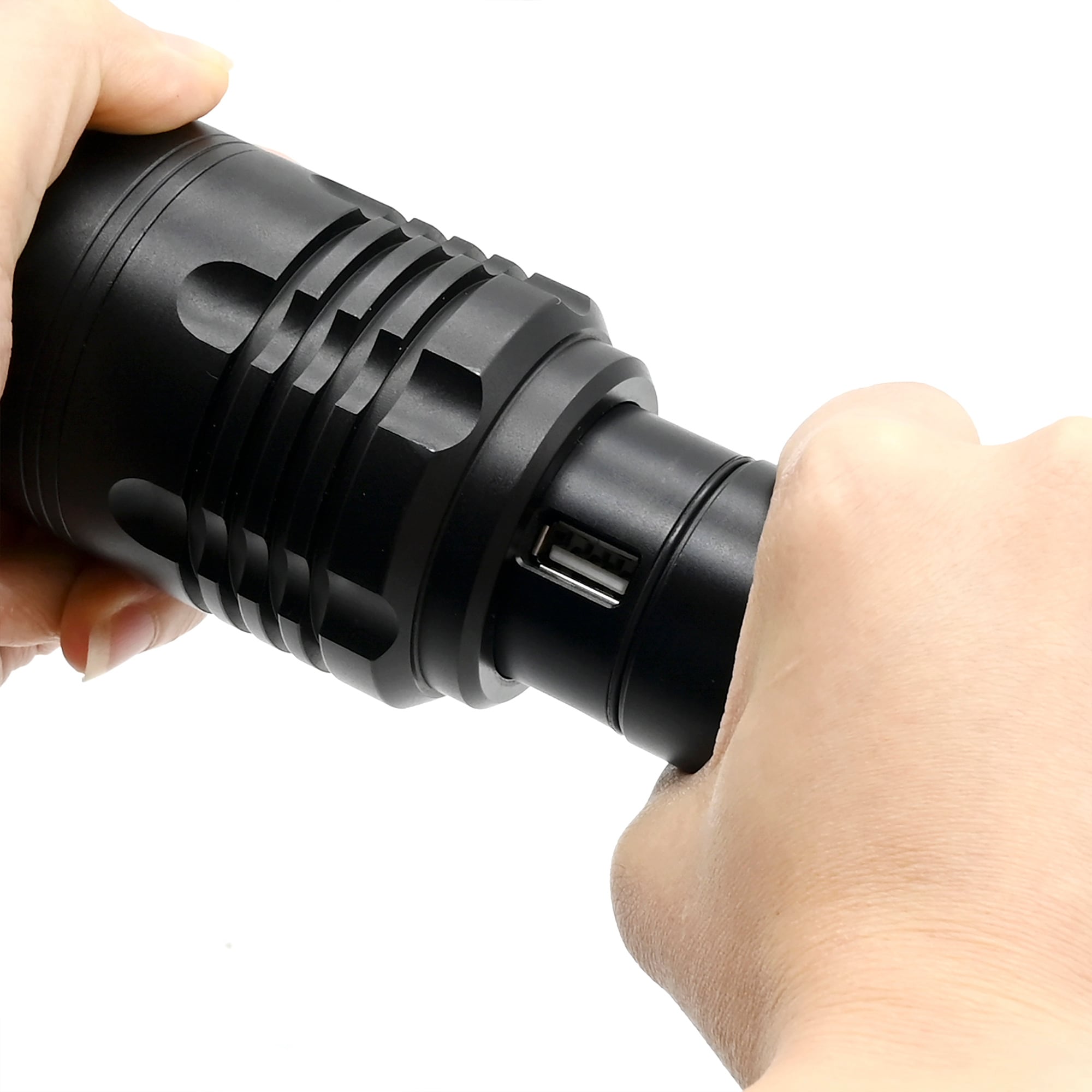 Lámpara de mano Flipo Stinger táctica de 6000 lúmenes con 3 modos de luz LED y baterías recargables incluidas FL-STING-6000