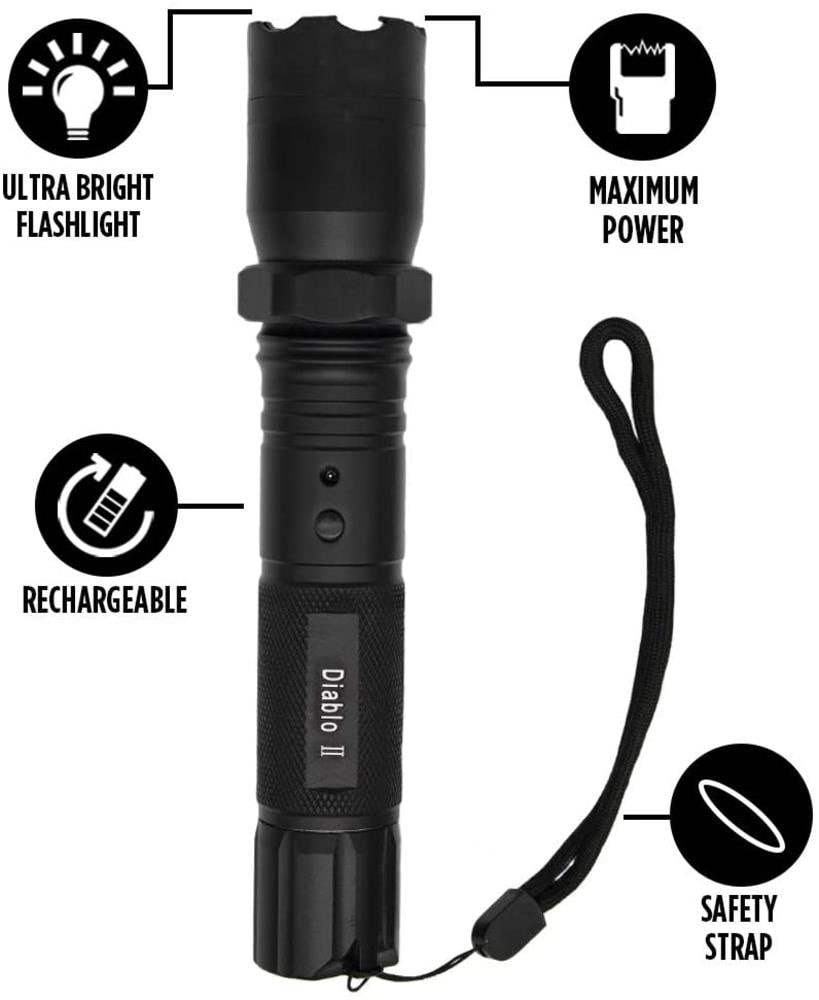 Linterna LED Guard Dog Security Diablo II de 320 lúmenes con 3 modos y baterías recargables incluidas