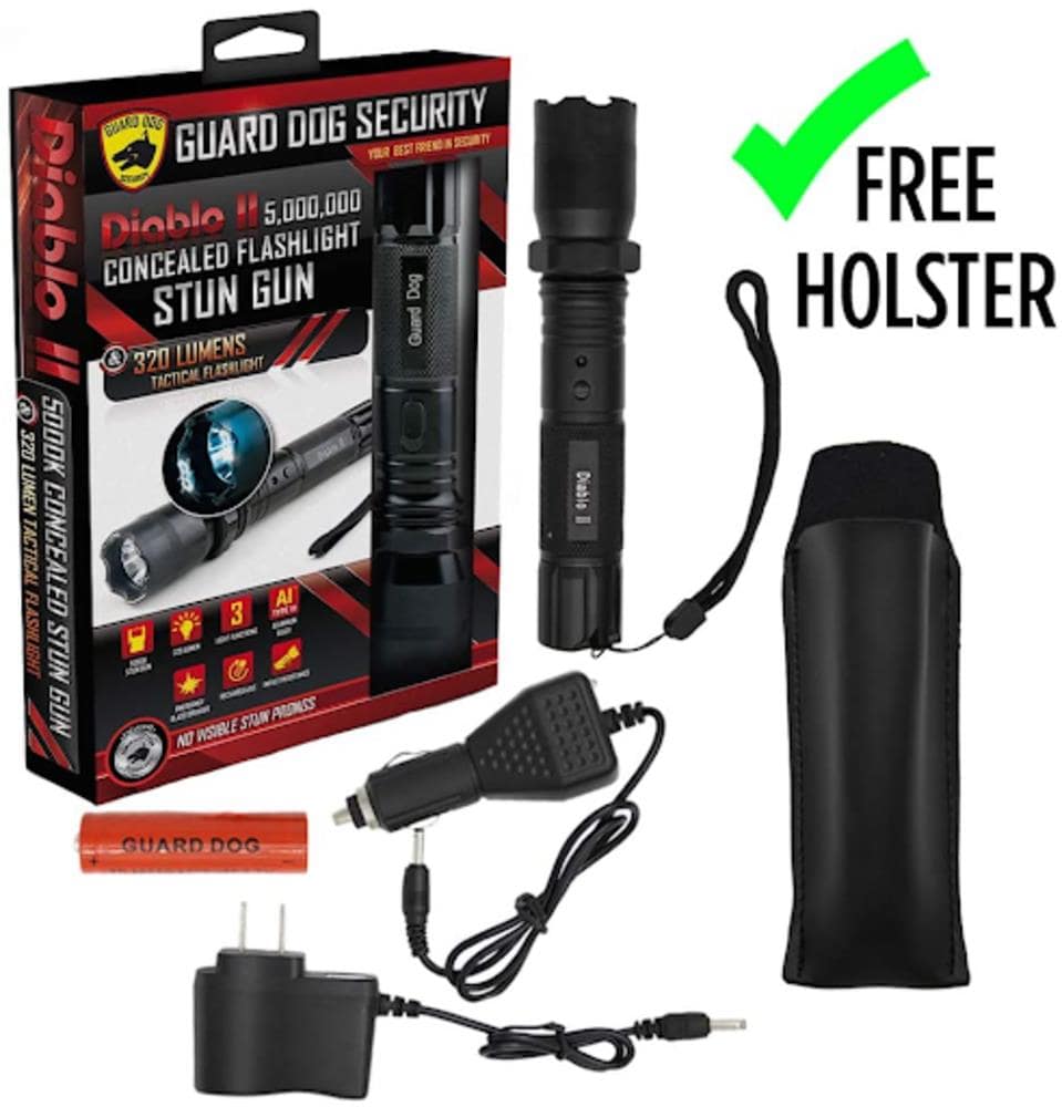 Linterna LED Guard Dog Security Diablo II de 320 lúmenes con 3 modos y baterías recargables incluidas