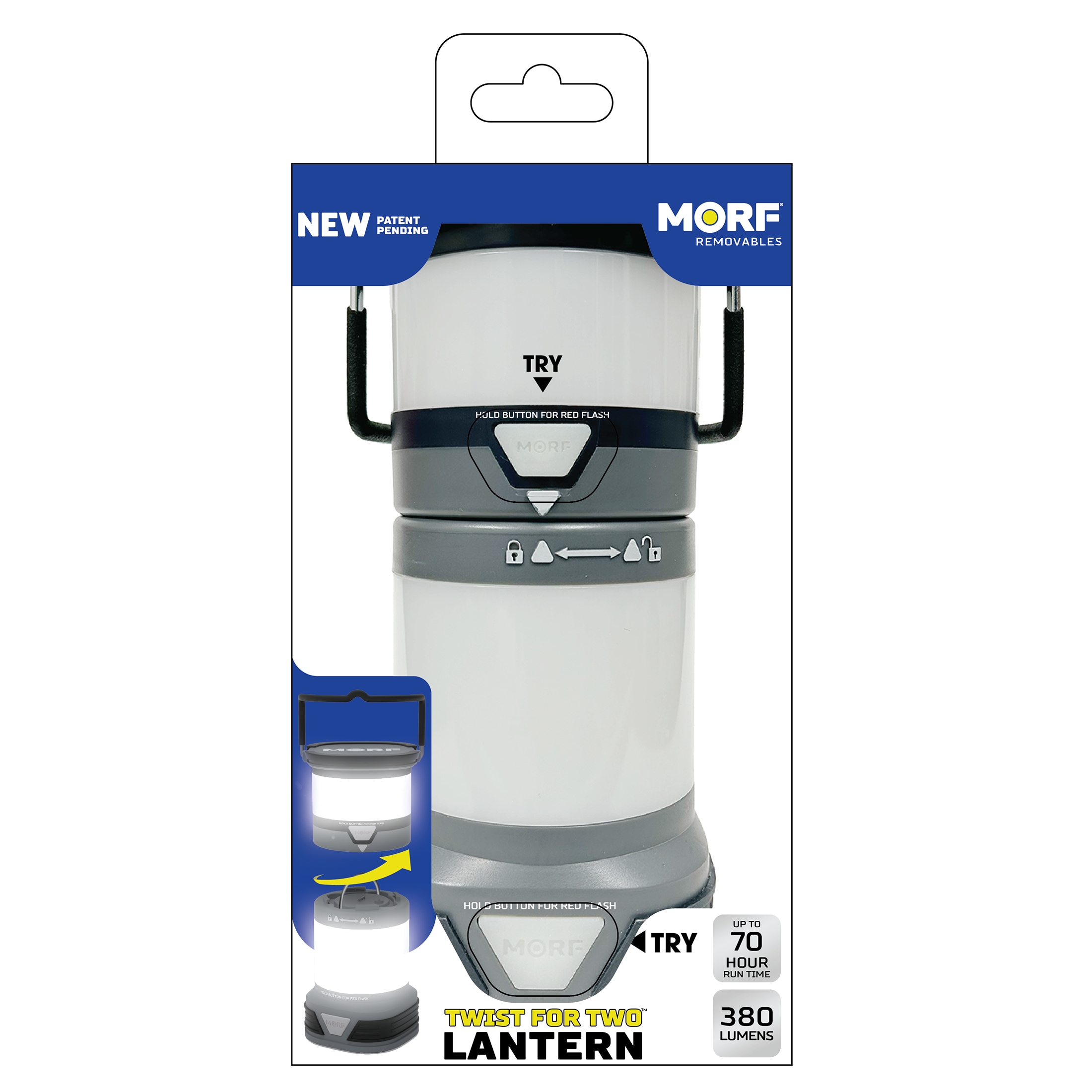 Linterna de camping LED de 380 lúmenes Police Security MORF (Recargable) con pilas incluidas 98971