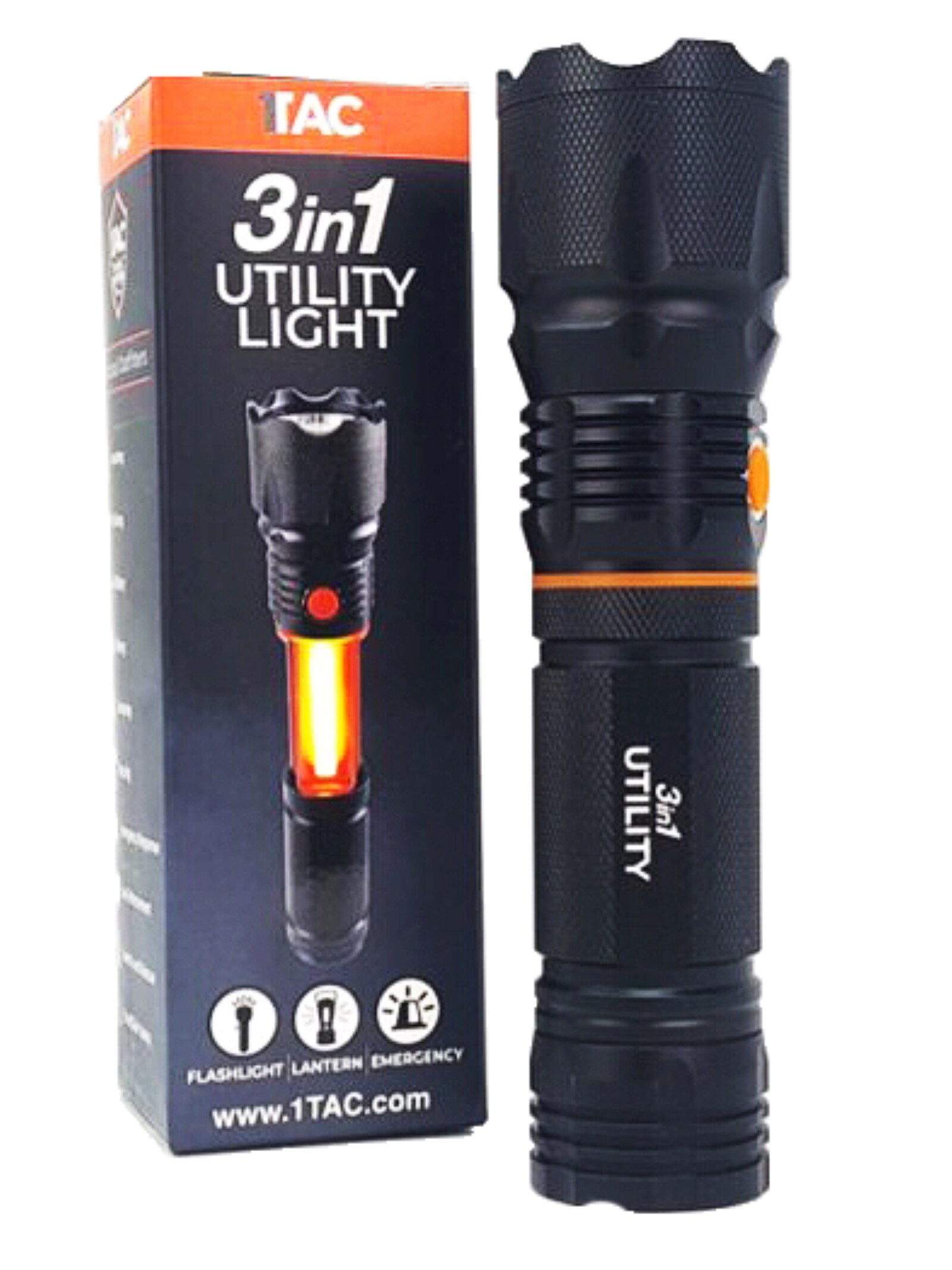 Foco de Mano LED 3 en 1 con 3 Lúmenes y 2 Modos, Incluye Baterías Recargables