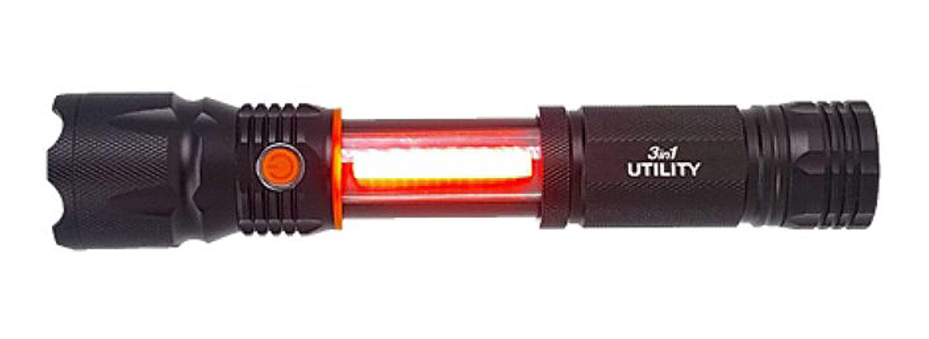 Foco de Mano LED 3 en 1 con 3 Lúmenes y 2 Modos, Incluye Baterías Recargables