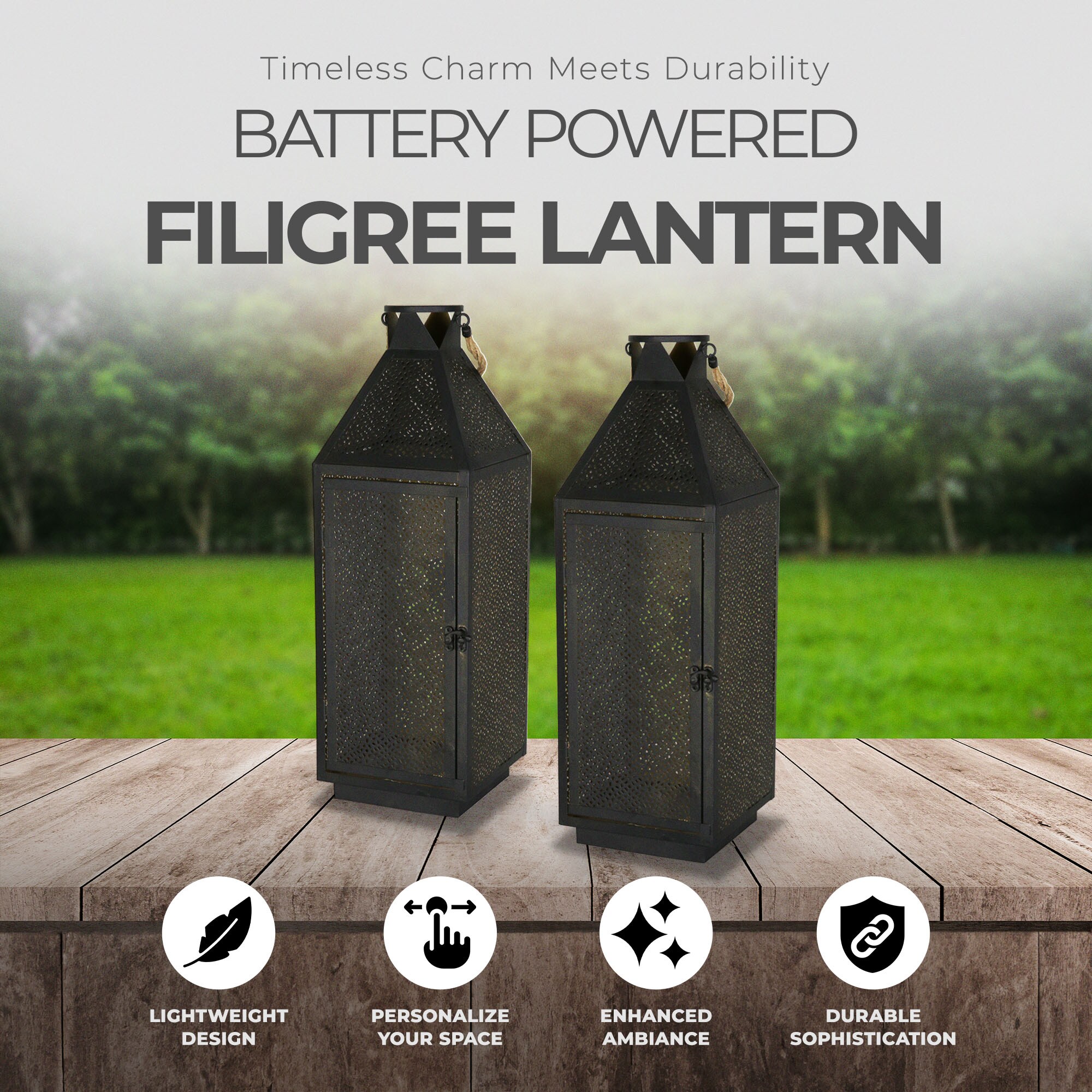 Linterna de camping LED para exteriores Four Seasons - Paquete de 2