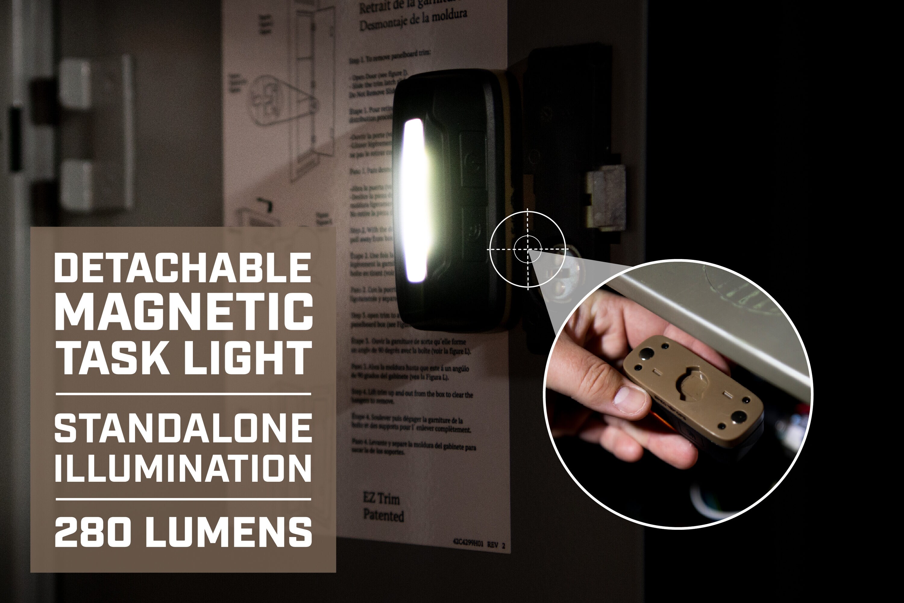 Lámpara frontal LED de 280 lúmenes de Spec Ops Tools con batería recargable incluida SPEC-HL280.