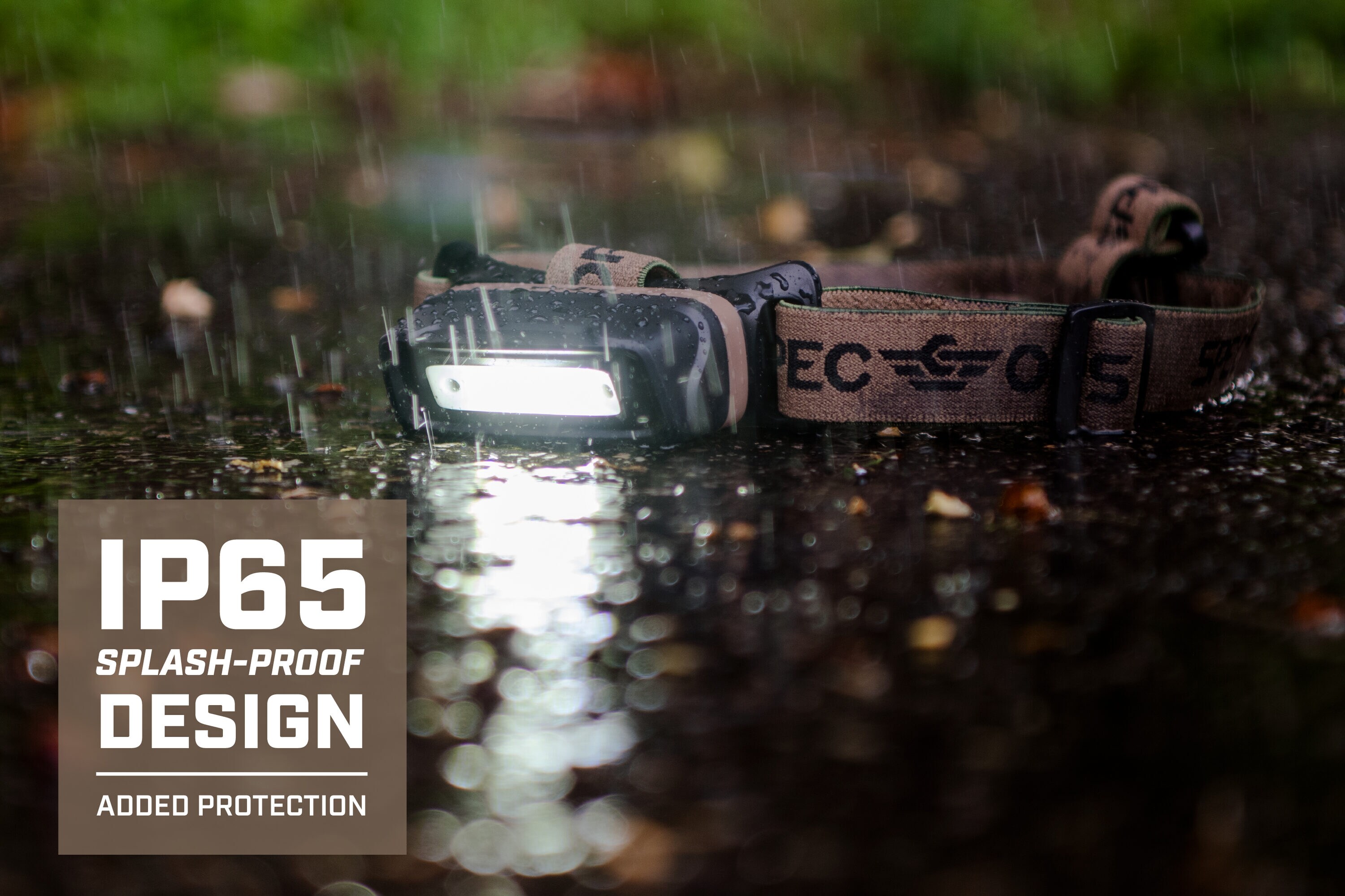 Lámpara frontal LED de 280 lúmenes de Spec Ops Tools con batería recargable incluida SPEC-HL280.