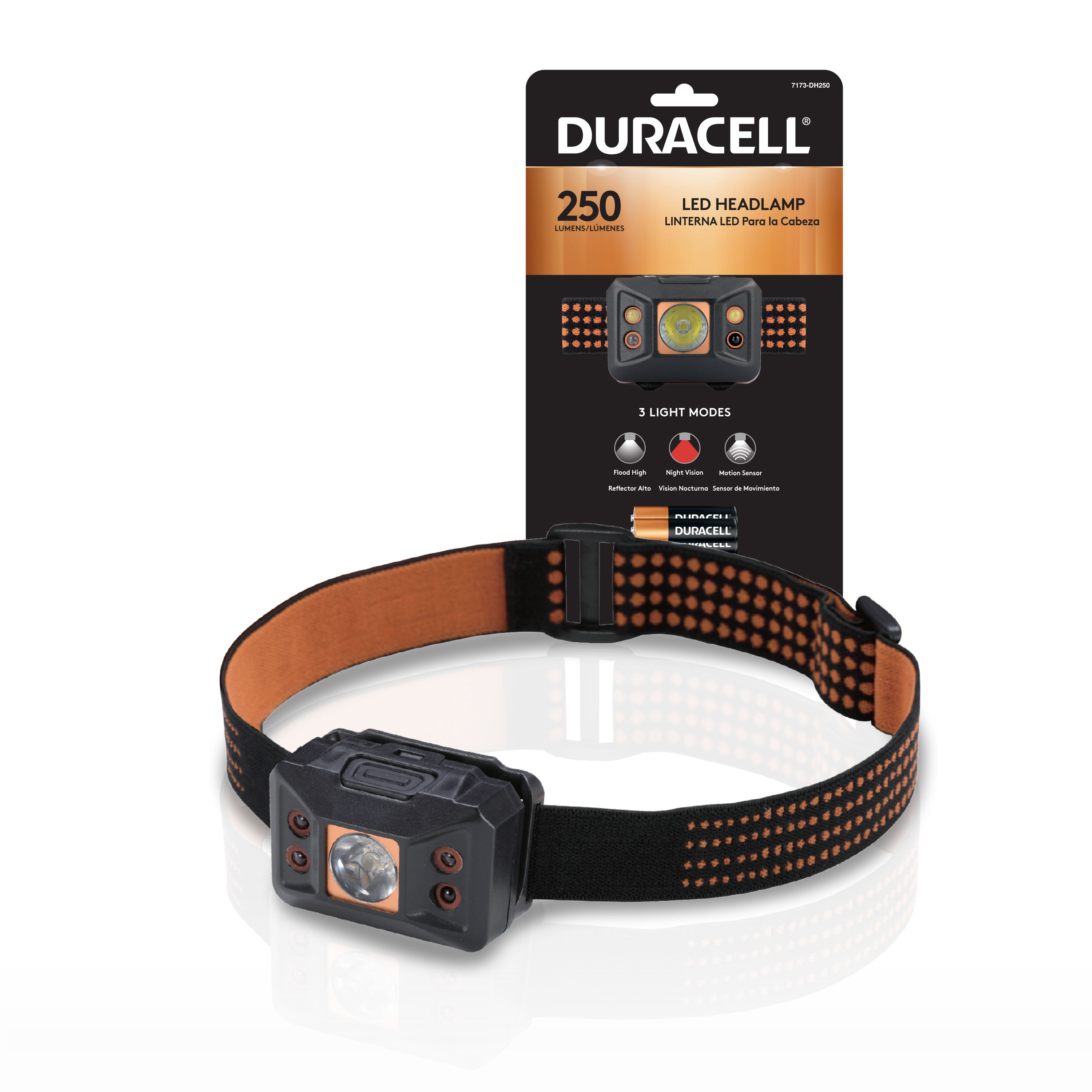 Lámpara frontal de 250 lúmenes Duracell con baterías incluidas 7173-DH250