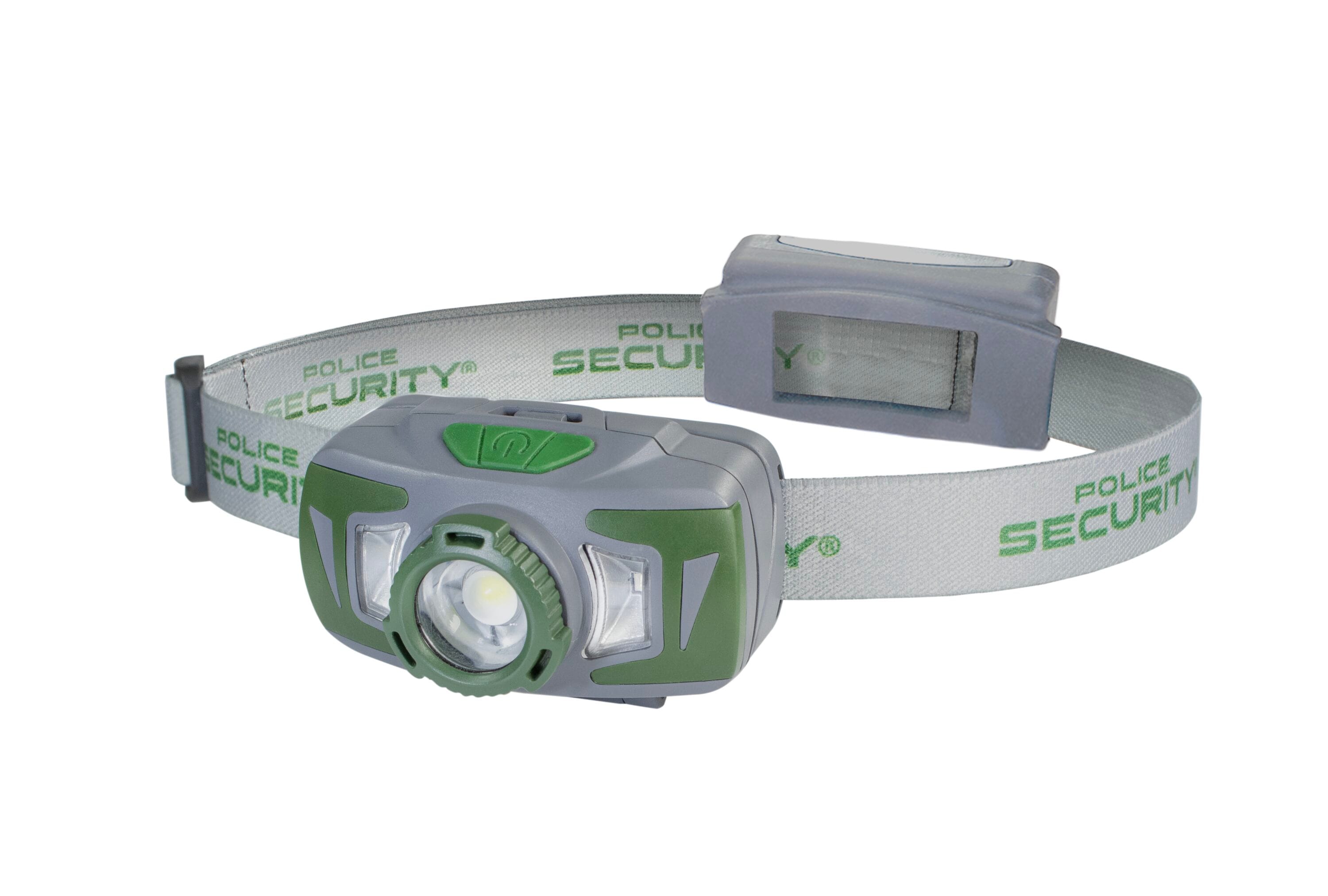 Lámpara de cabeza de doble potencia Police Security de 800 lúmenes con batería recargable incluida 97708.