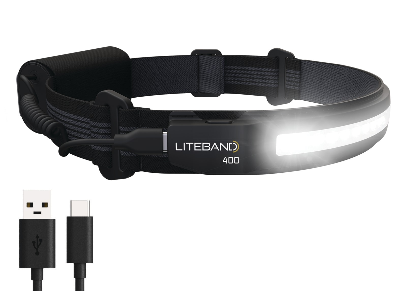 Linterna frontal LED de 520 lúmenes con batería recargable incluida LBP-1800