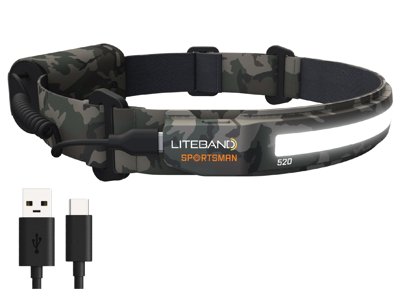 Linterna frontal de LED de 520 lúmenes con batería recargable incluida Liteband LBA520-L18C