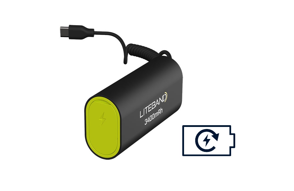 Linterna frontal de LED de 1500 lúmenes con batería recargable incluida LXBP-3400