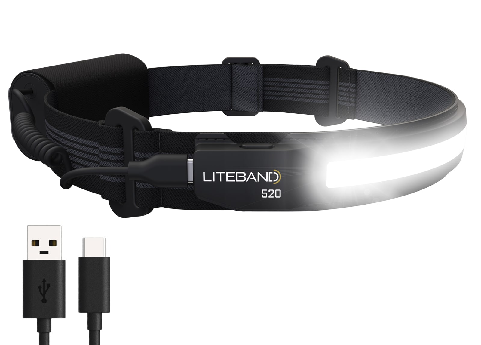 Linterna para la cabeza de LED Liteband de 520 lúmenes con batería recargable incluida LBA520-L18N