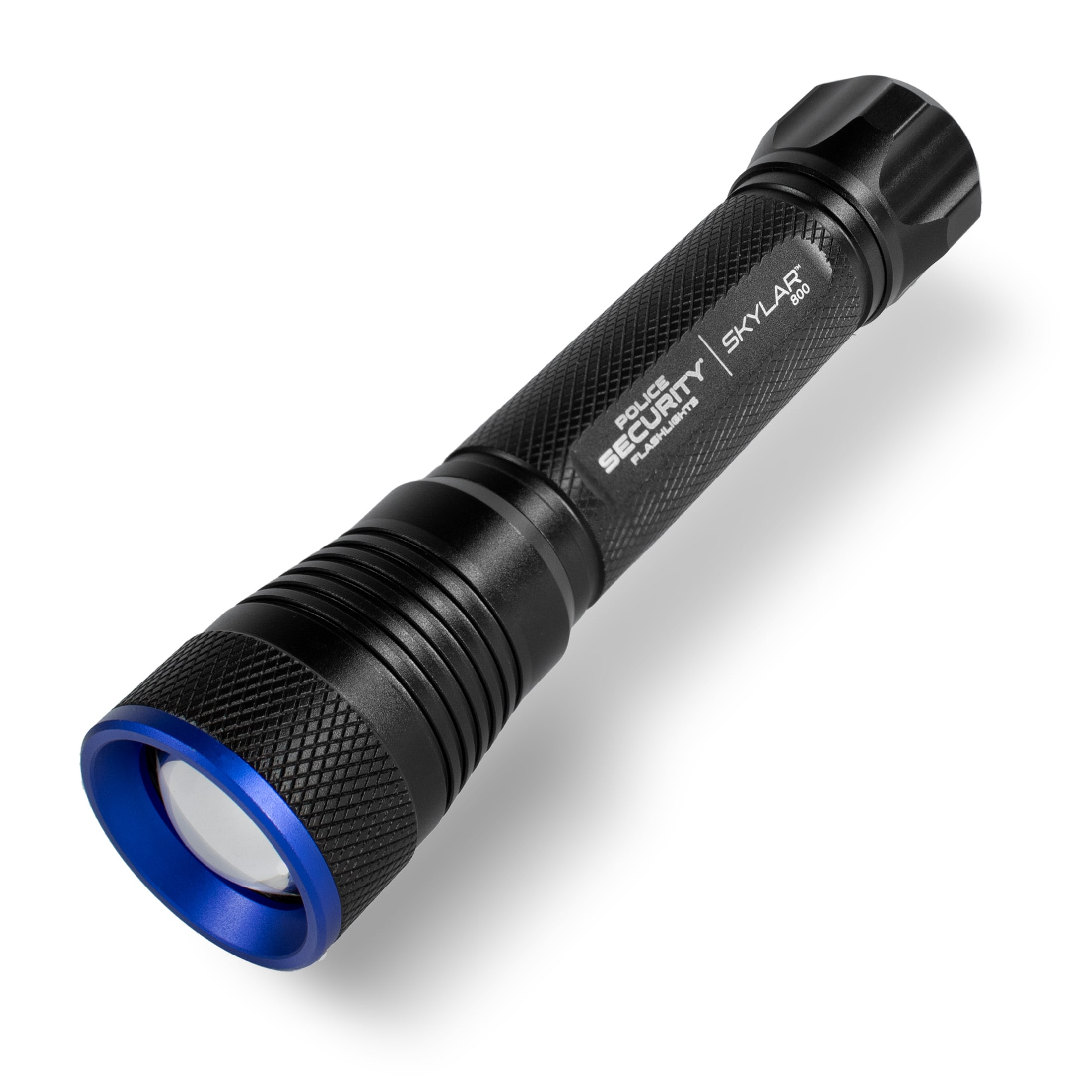 Linterna LED Police Security Skylar de 800 lúmenes y 6 pilas AAA con 5 modos de iluminación incluidas