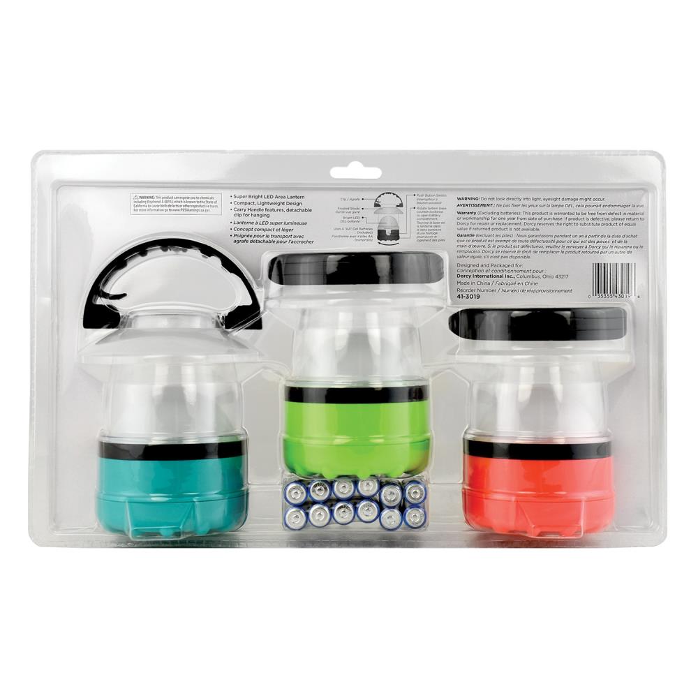 Lámpara de camping LED de 40 lúmenes DORCY con pilas incluidas - Paquete de 3