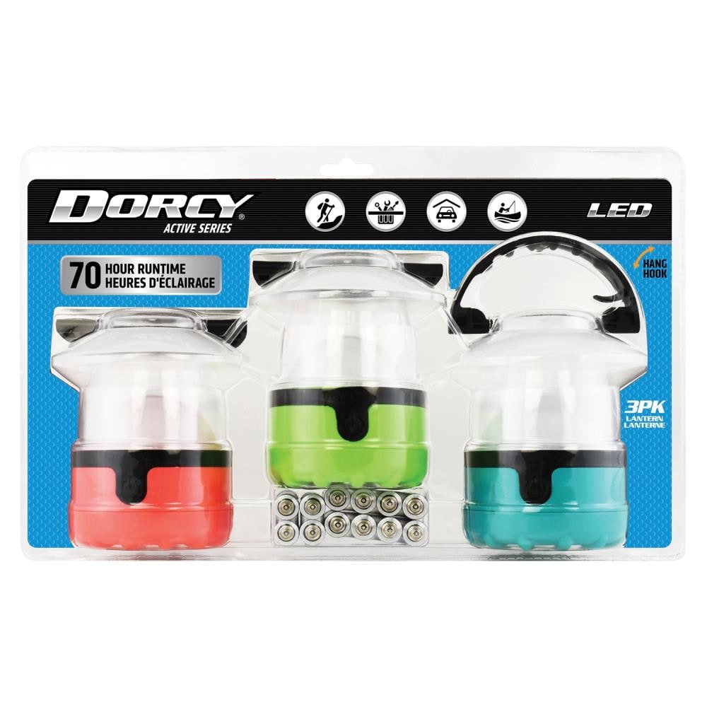 Lámpara de camping LED de 40 lúmenes DORCY con pilas incluidas - Paquete de 3
