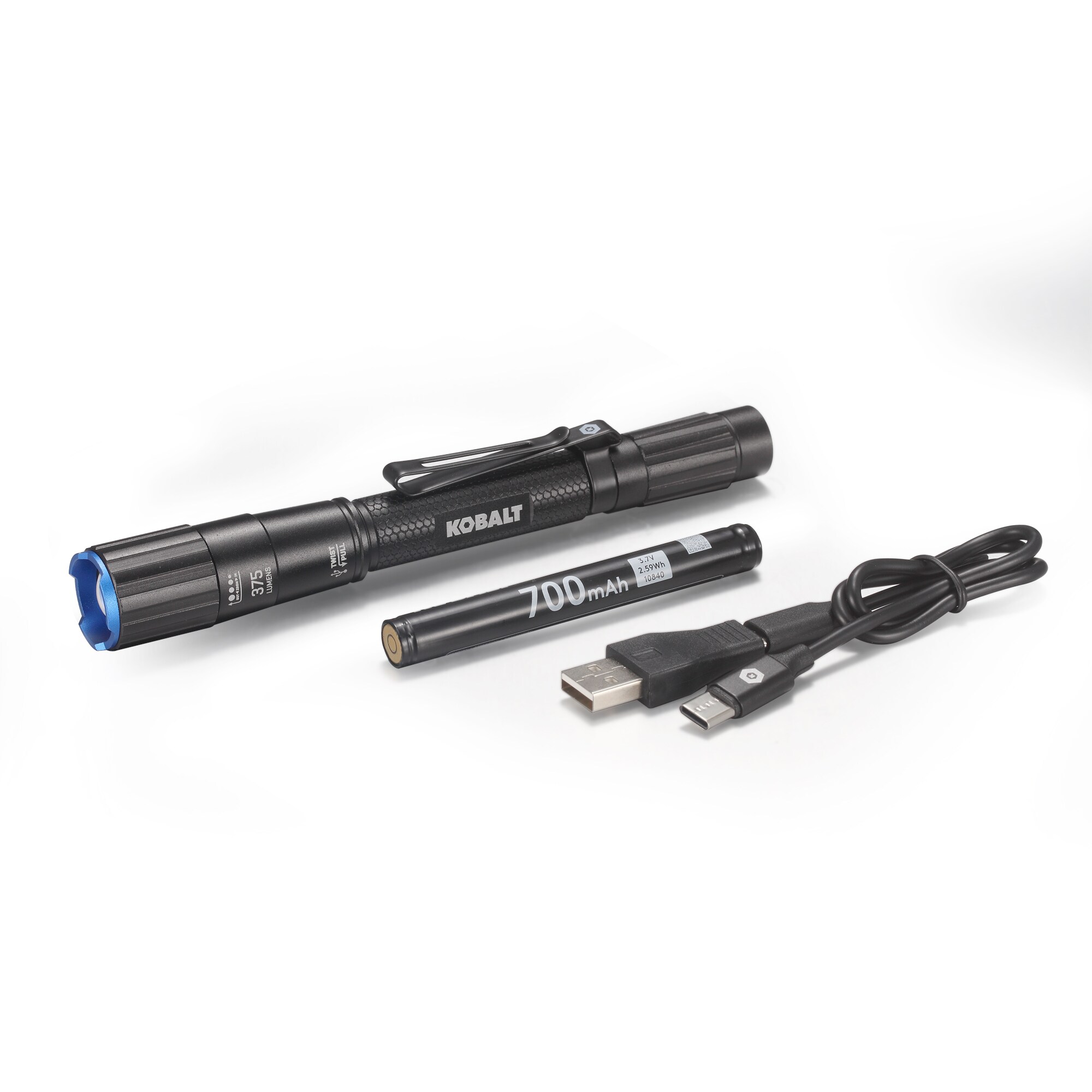 Linterna LED Kobalt de 375 lúmenes con 3 modos y baterías recargables incluidas KF375DP