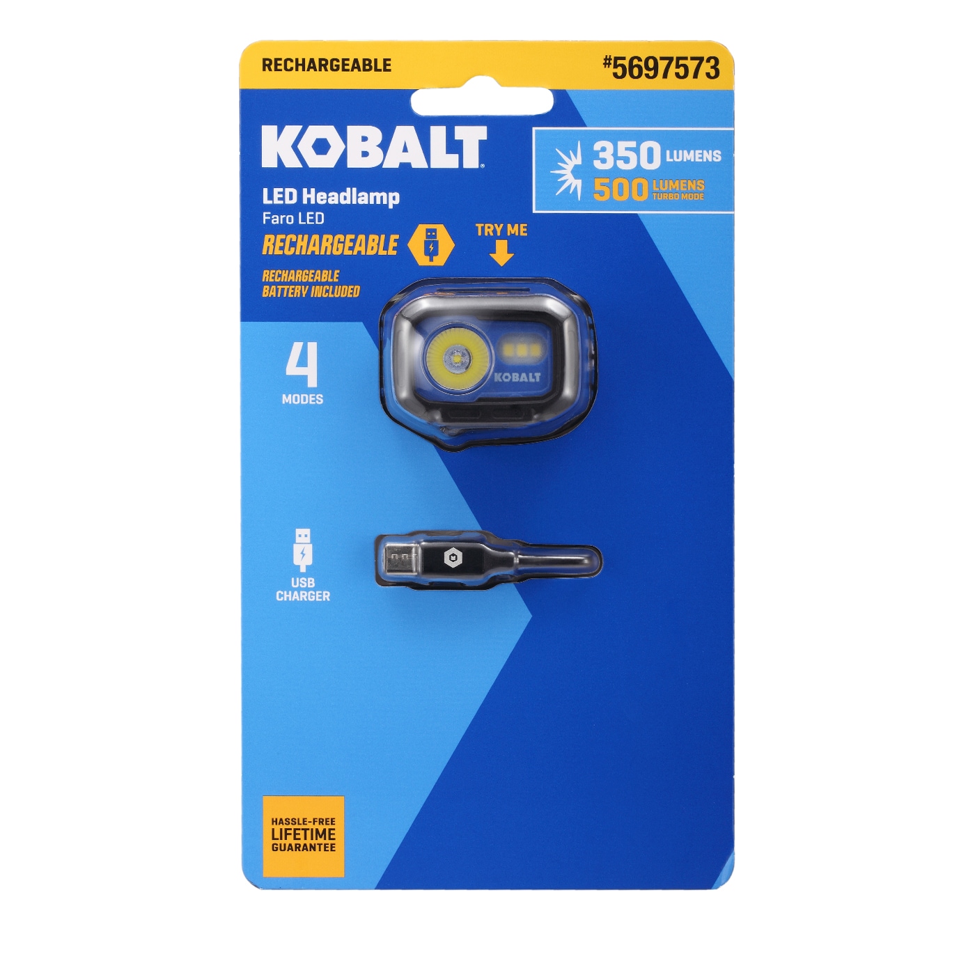 Lámpara frontal LED Kobalt de 350 lúmenes con batería recargable incluida KH350CHG
