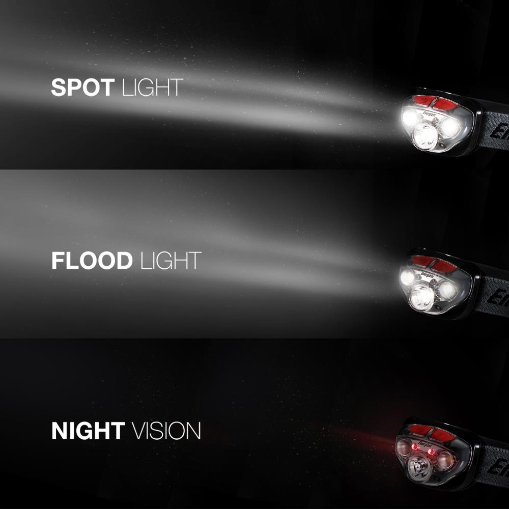 Linterna frontal LED Energizer Vision HD de 315 lúmenes con batería incluida.
