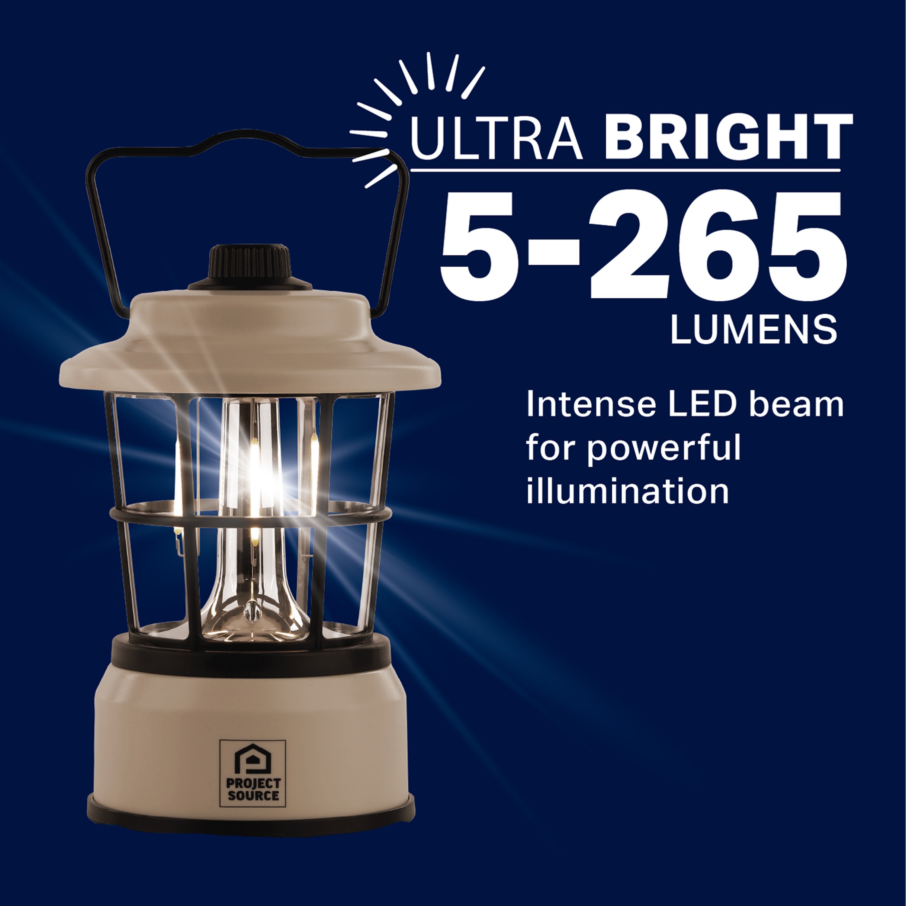 Linterna de camping LED de 265 lúmenes con pilas incluidas de Project Source LP-PS1535