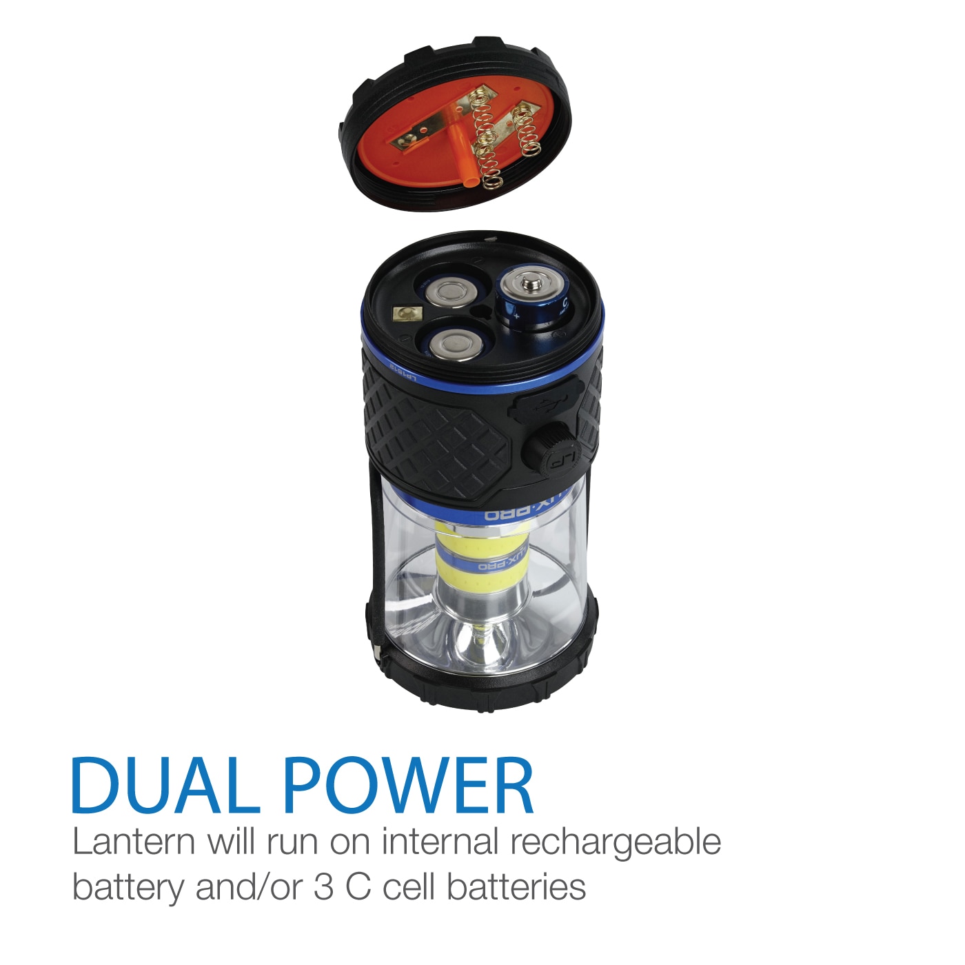 Linterna de camping LED Lux-Pro de 1100 lúmenes (recargable) con pilas incluidas LP1512