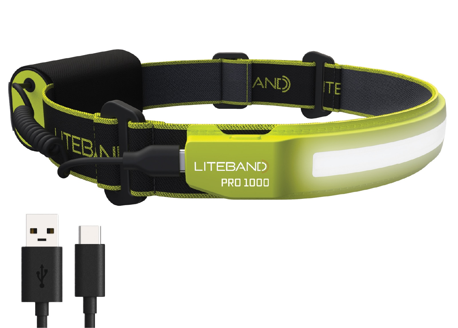 Lámpara frontal LED Liteband de 1000 lúmenes con batería recargable incluida LBP1000-L34HV