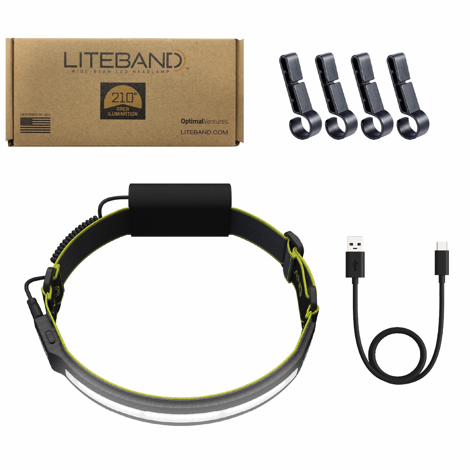 Lámpara frontal LED Liteband de 1000 lúmenes con batería recargable incluida LBP1000-L34HV