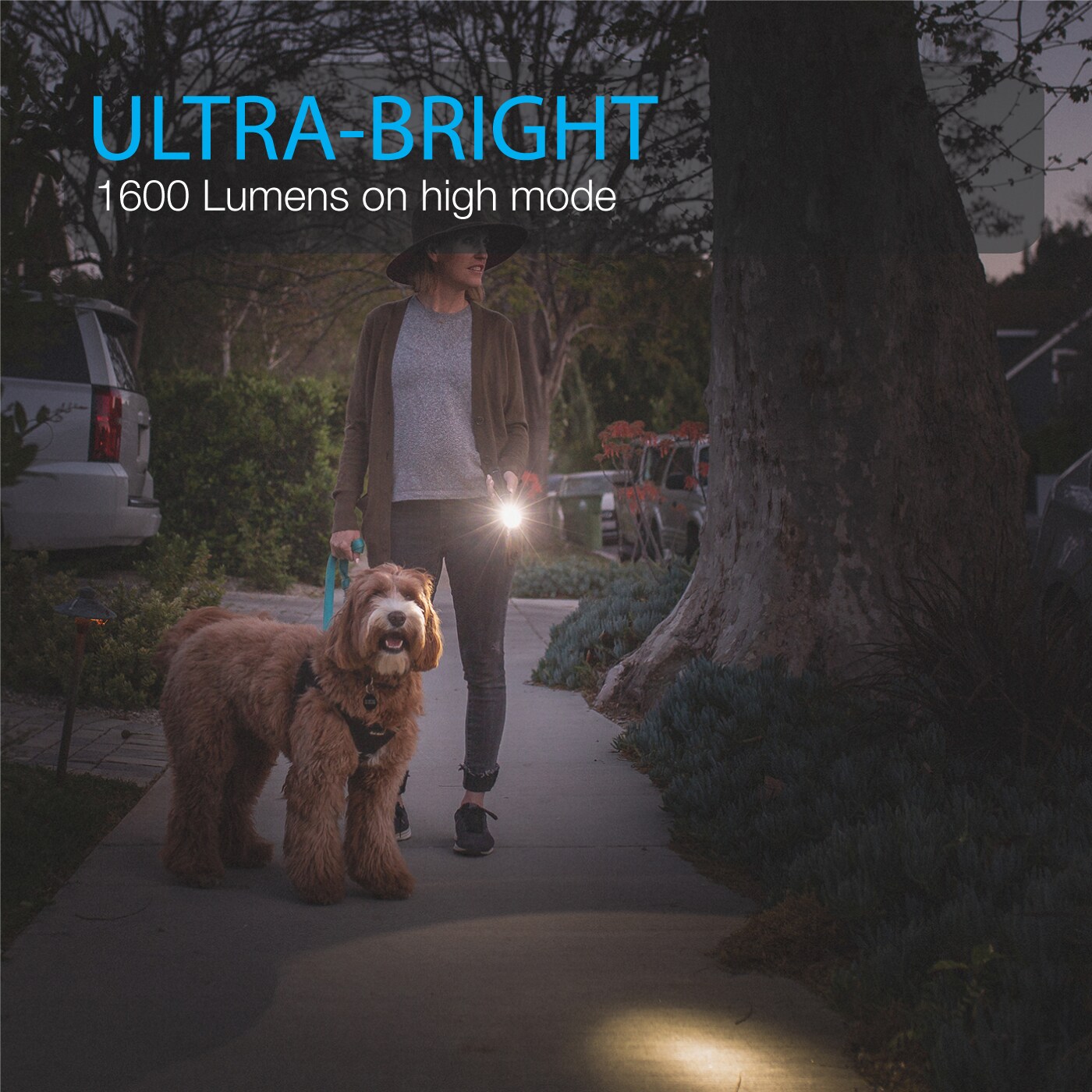 Linterna foco de LED con 1600 lúmenes y 4 modos, incluye baterías recargables XP915