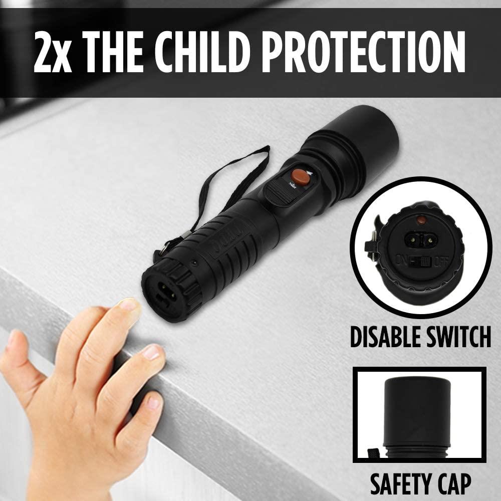 Linterna LED Guard Dog Security Inferno de 60 lúmenes con 1 modo y baterías recargables incluidas SG-GDIN-BK