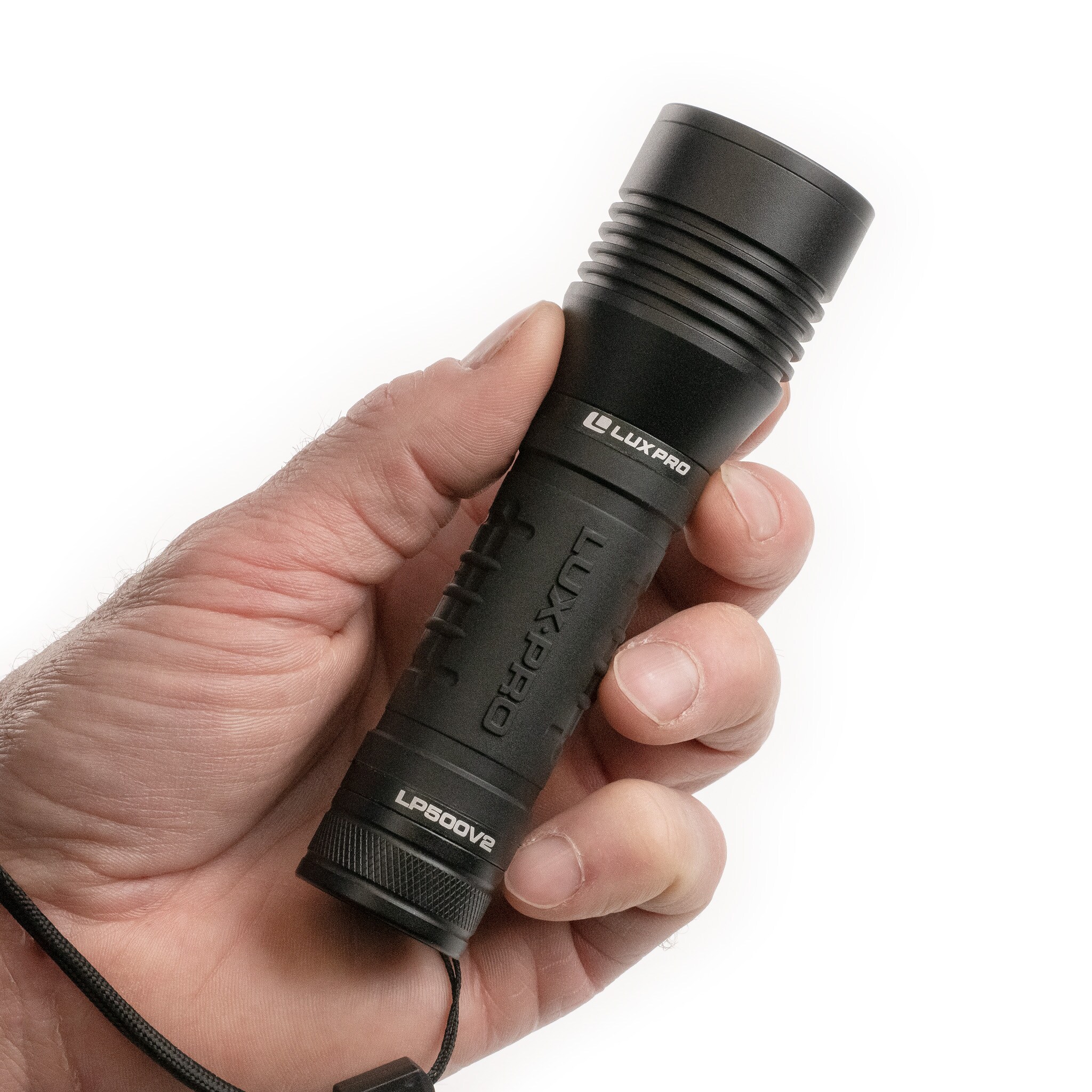 Linterna de mano Lux-Pro con 330 lúmenes y 4 modos de iluminación, incluye baterías LP500V2