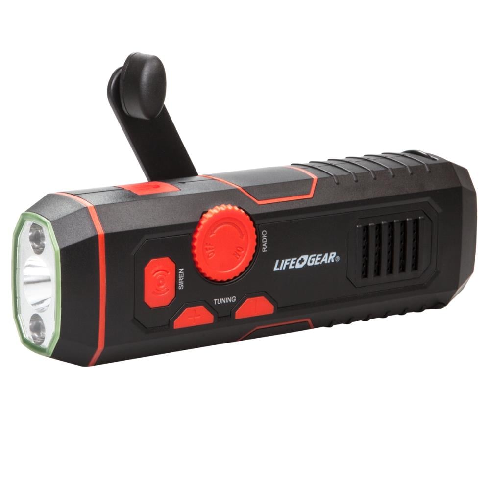 Linterna LED a prueba de tormentas de 30 lúmenes con 4 modos y baterías recargables incluidas.