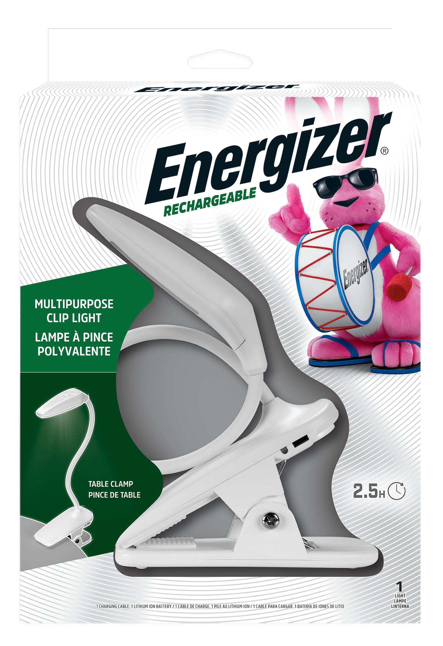 Linterna recargable de LED de 14 lúmenes con 2 modos y baterías recargables incluidas de Energizer