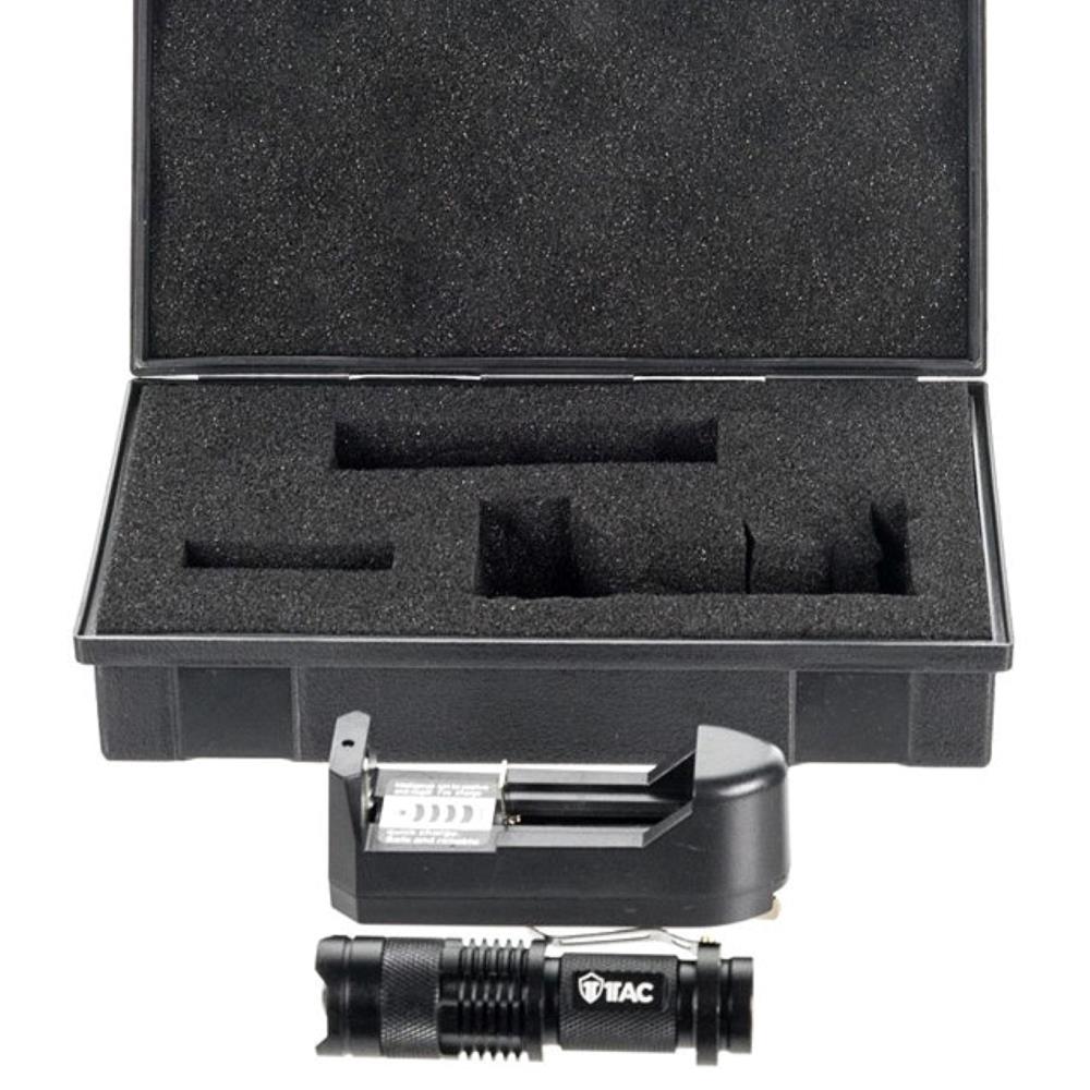 Kit táctico 1TAC TC800 con linterna LED de 350 lúmenes y 3 modos, incluye baterías recargables