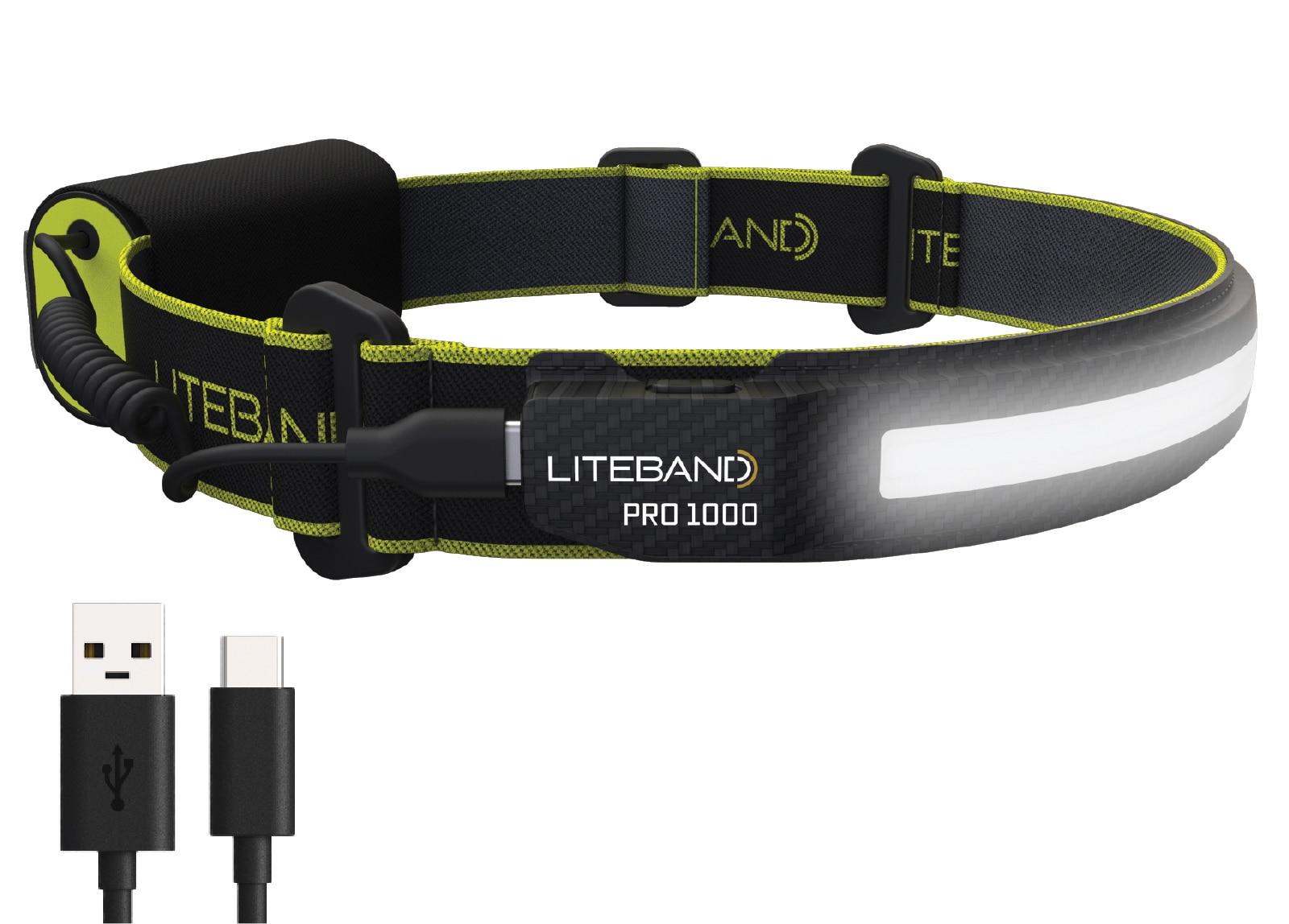 Lámpara frontal LED Liteband de 1000 lúmenes con batería recargable incluida LBP1000-L34CF
