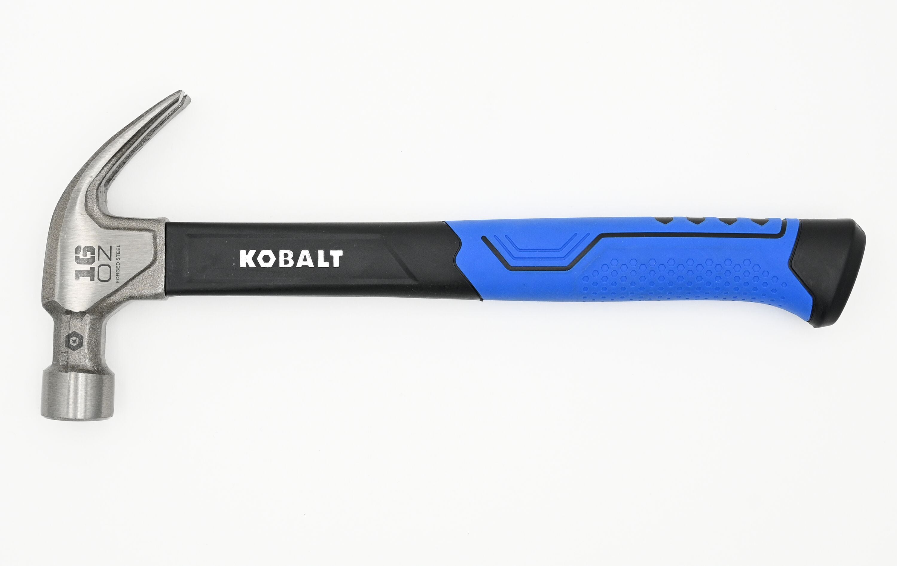 Martillo de garra con mango de fibra de vidrio y cabeza de acero lisa de 16 oz Kobalt 62742