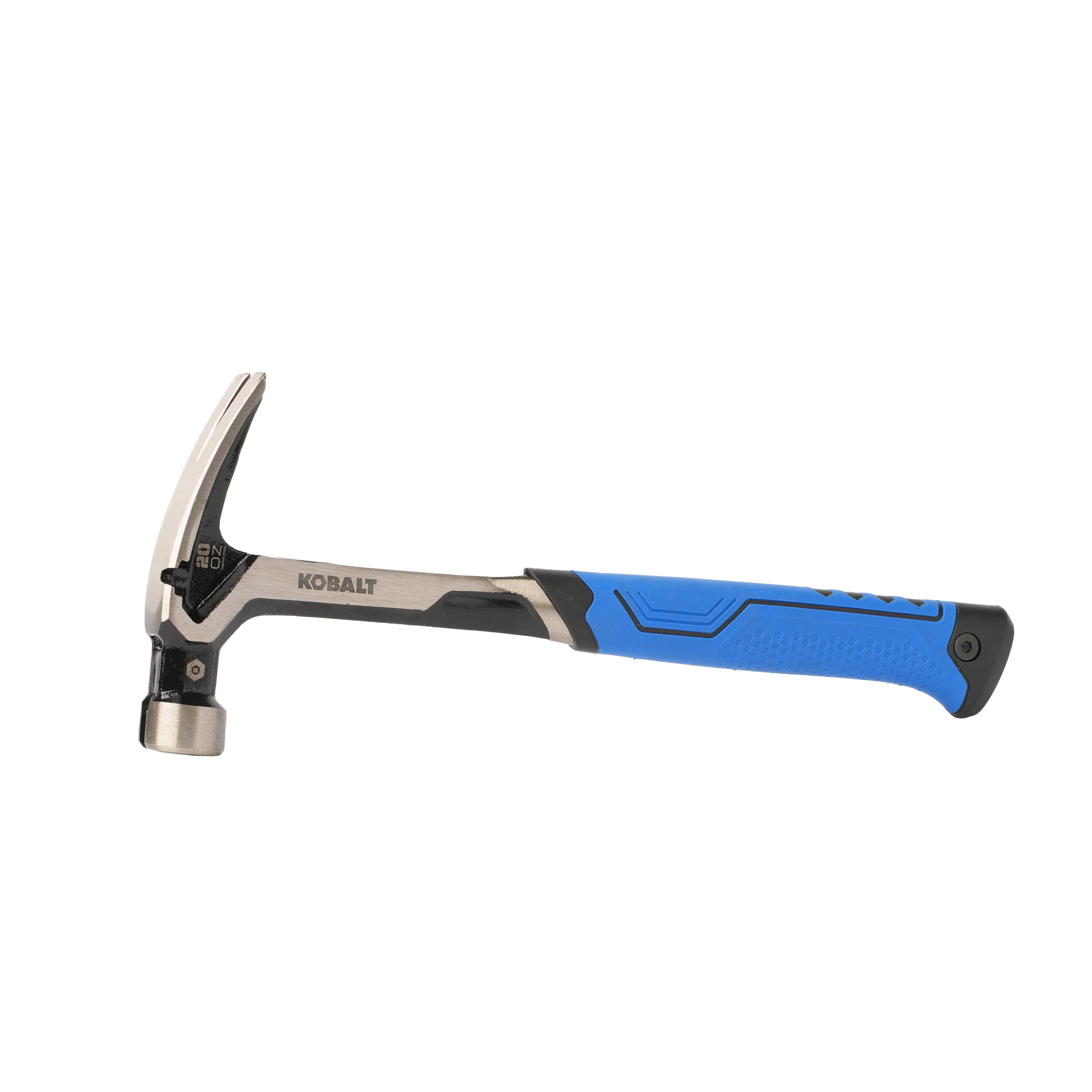 Martillo de garra de cabeza de acero de 20 oz con mango de acero de cara lisa Kobalt 67805.