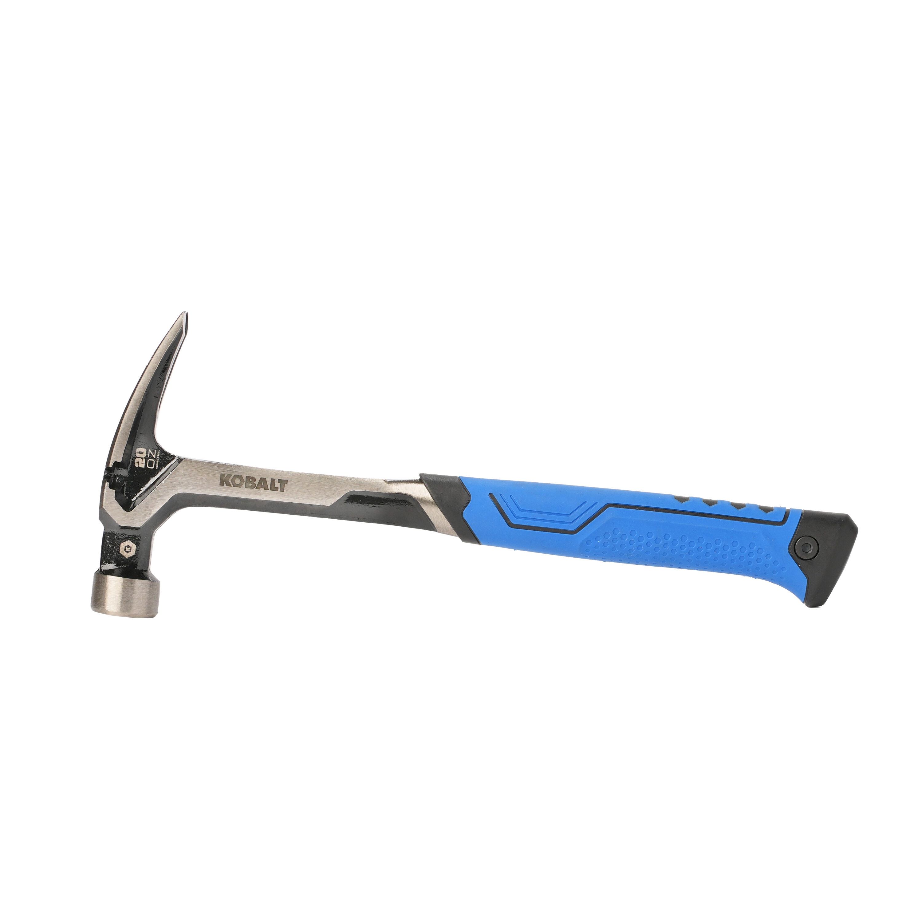 Martillo de garra de cabeza de acero de 20 oz con mango de acero de cara lisa Kobalt 67805.