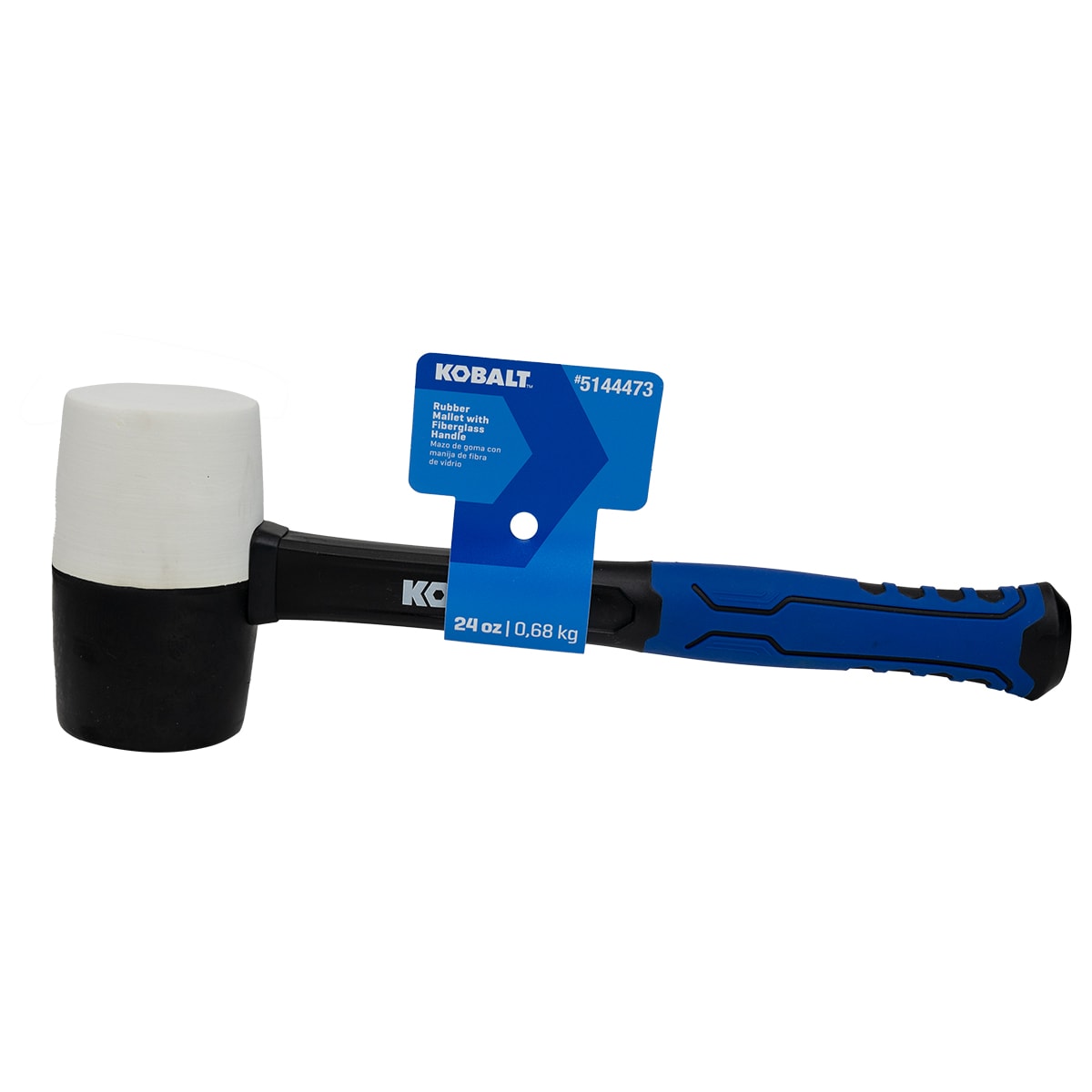 Mazo de goma con cabeza suave de 24 onzas y mango de fibra de vidrio Kobalt KB-T081924